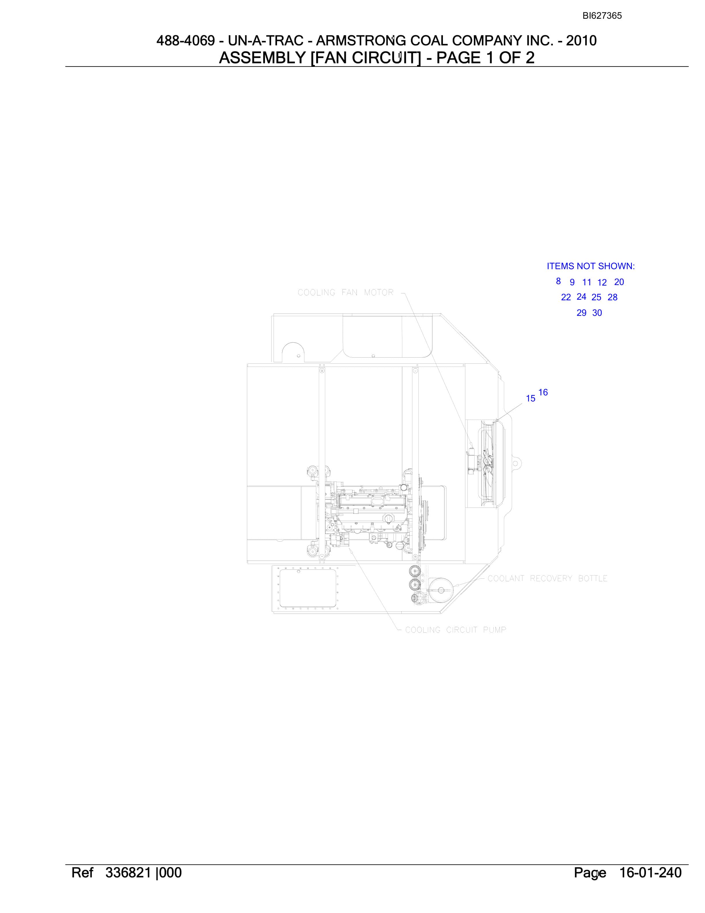 Bucyrus 488-4069 UN-A-TRAC Spare Parts List BI627365-5