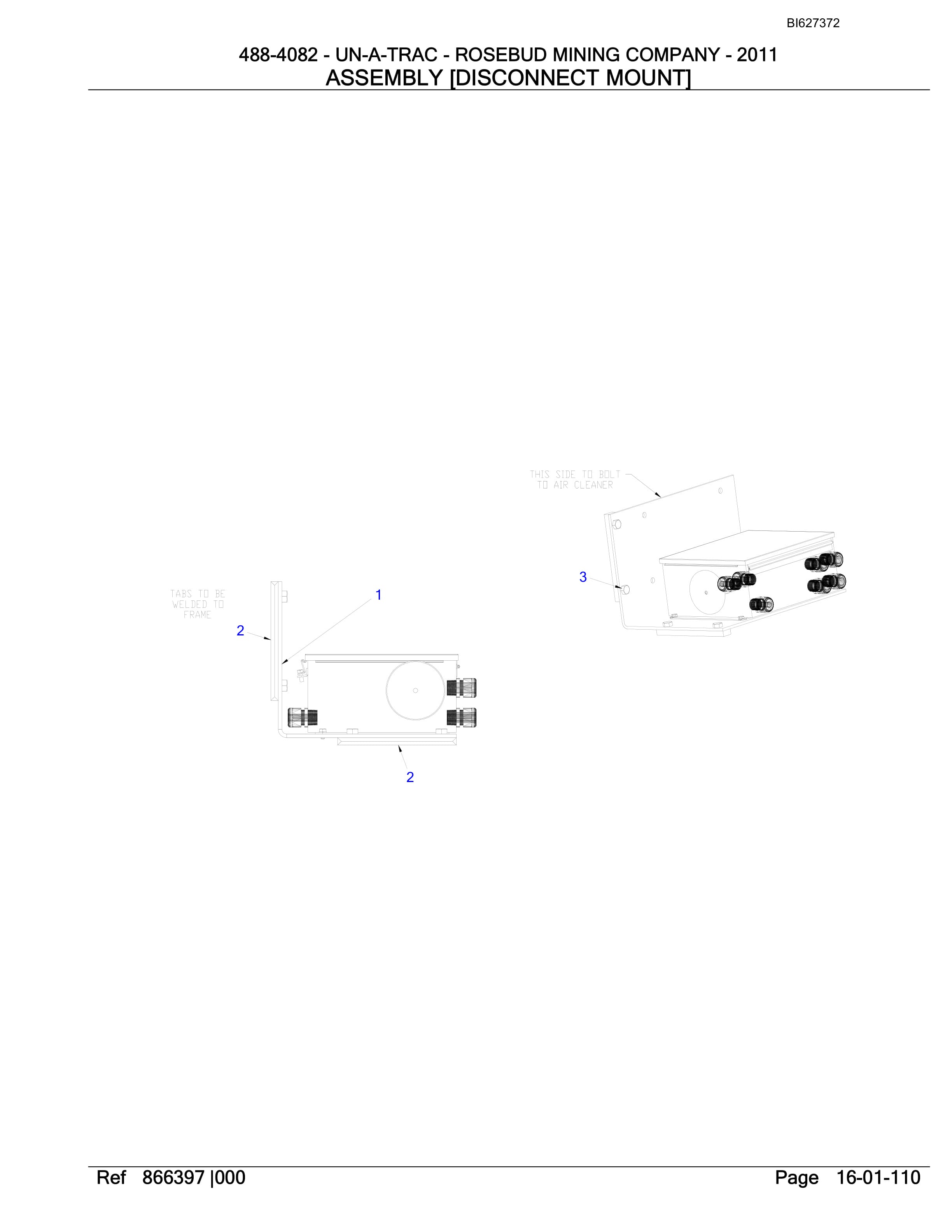 Bucyrus 488-4082 UN-A-TRAC Spare Parts List BI627372-2