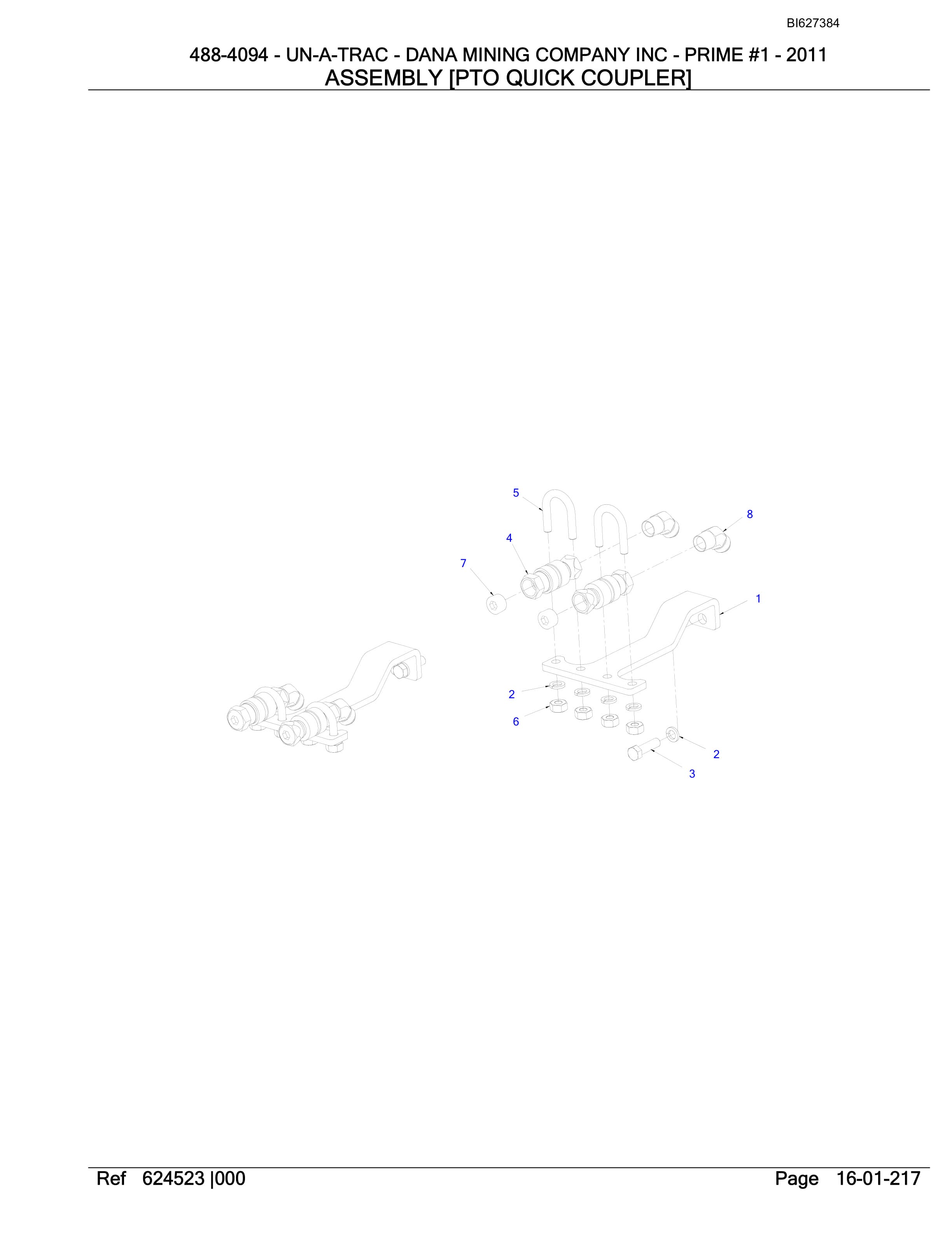 Bucyrus 488-4094 UN-A-TRAC Spare Parts List BI627384-3
