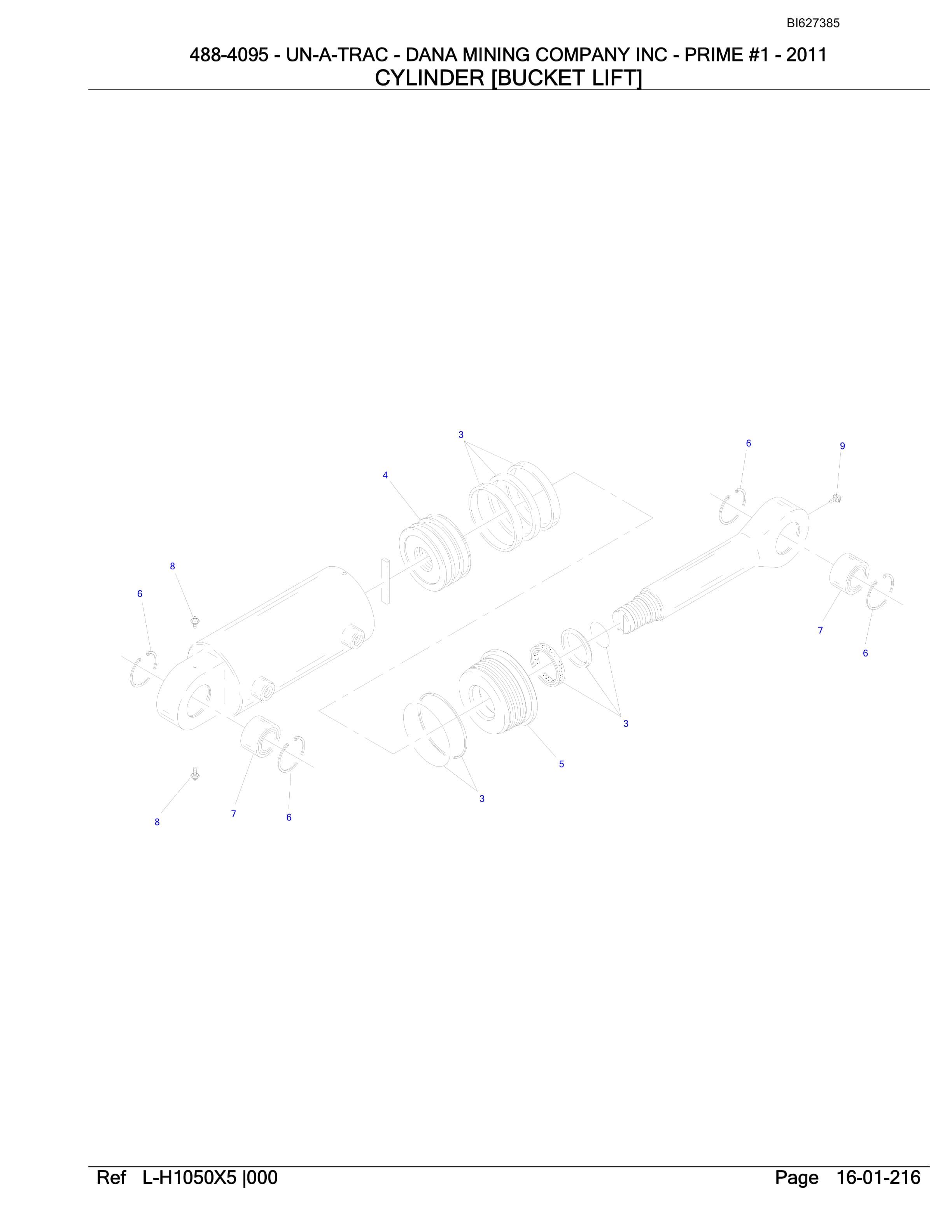 Bucyrus 488-4095 UN-A-TRAC Spare Parts List BI627385-3