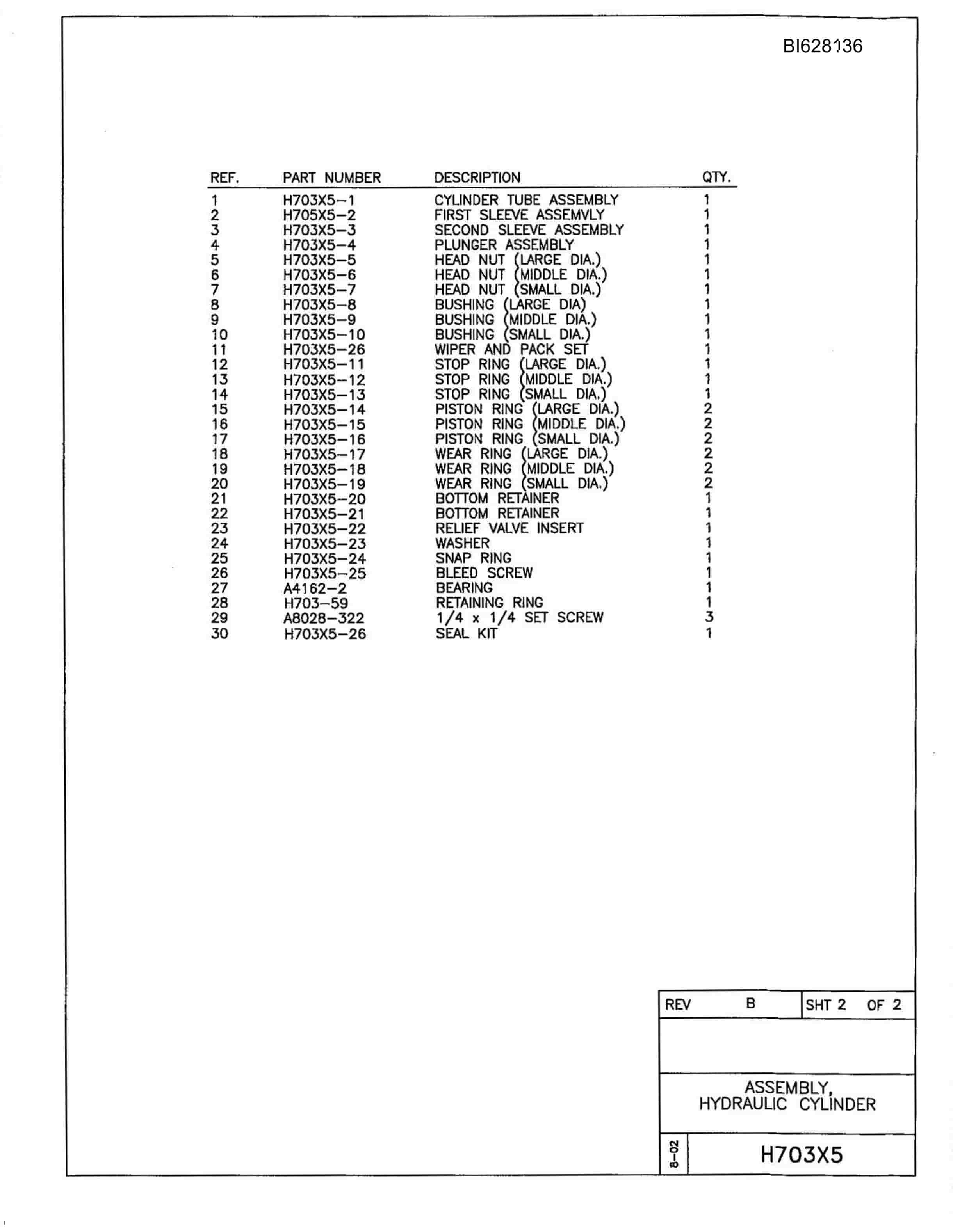 Bucyrus 488-6 W-G.L.B.C Parts Catalog BI628136-2