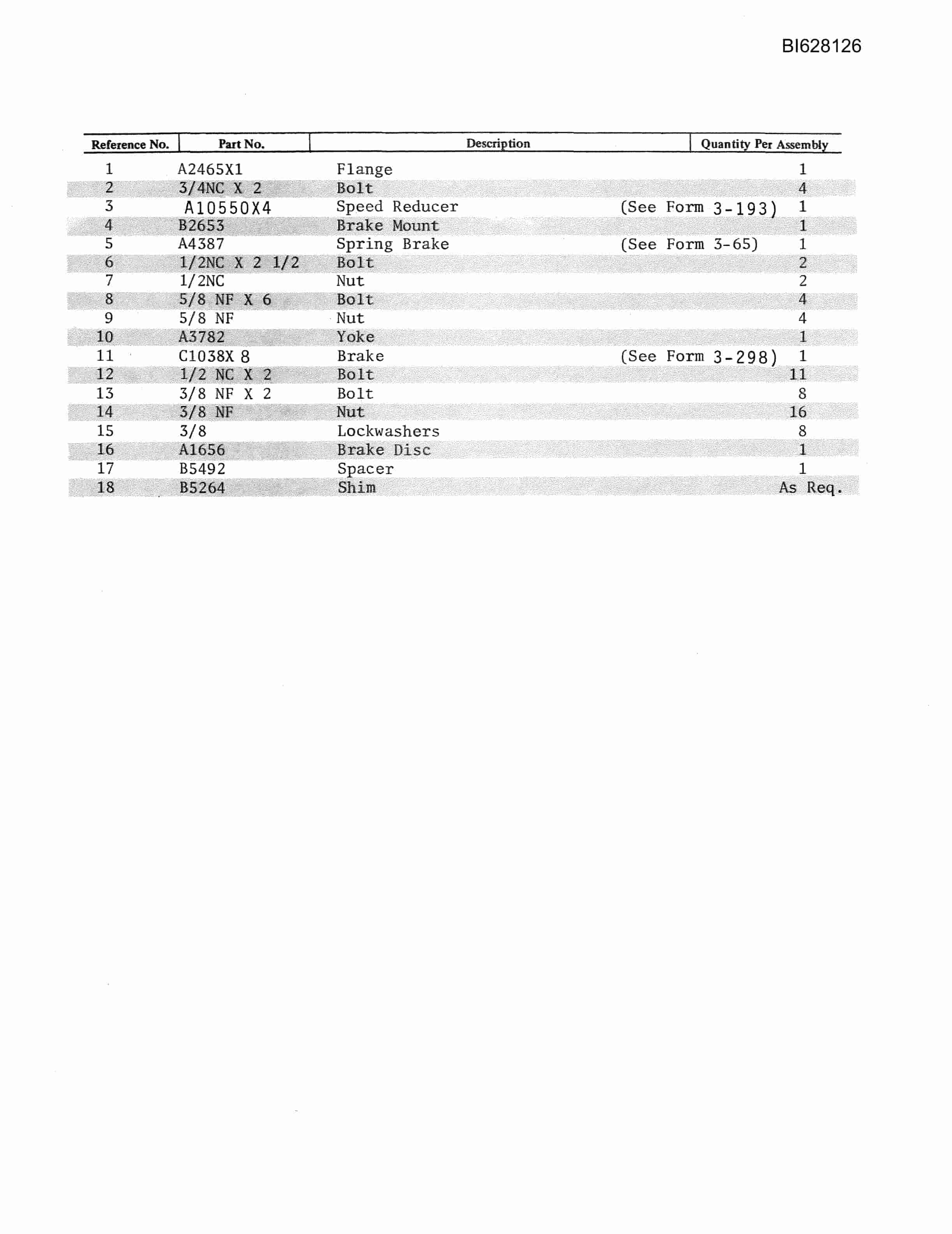 Bucyrus 488 Parts Catalog BI628126-4