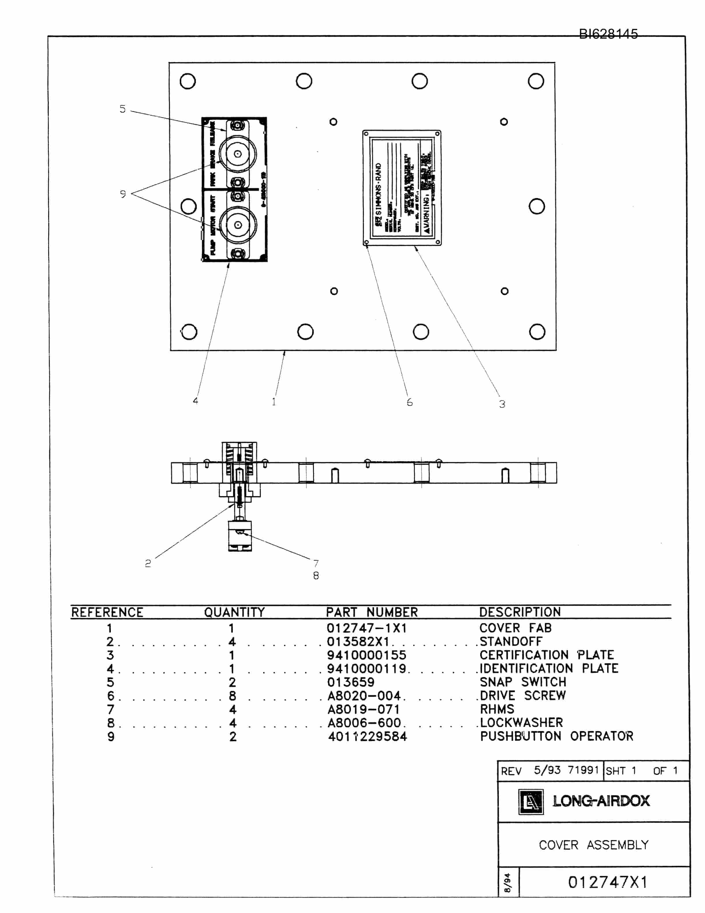 Bucyrus 488 Parts Catalog BI628145-3