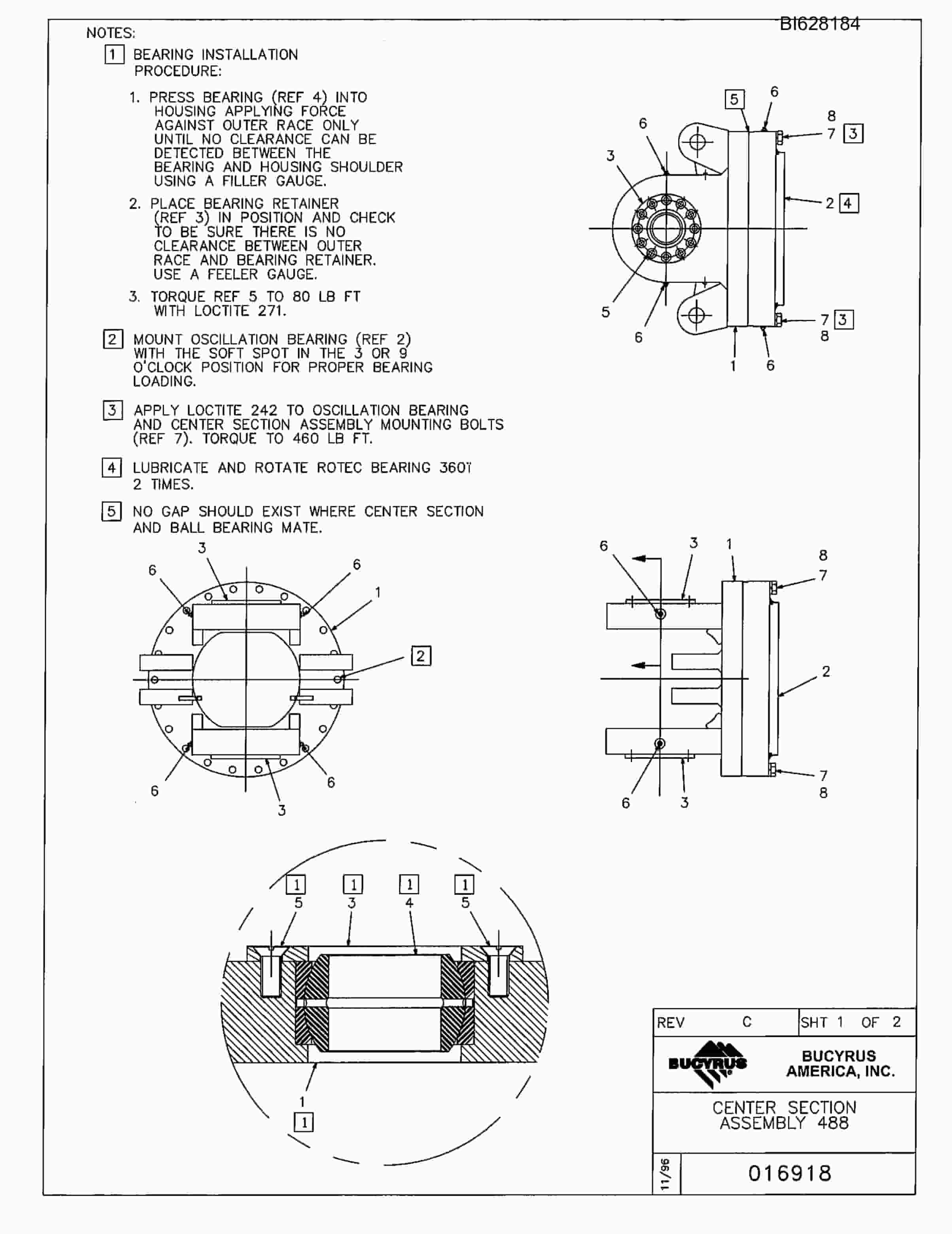 Bucyrus 488 Parts Catalog BI628184-4
