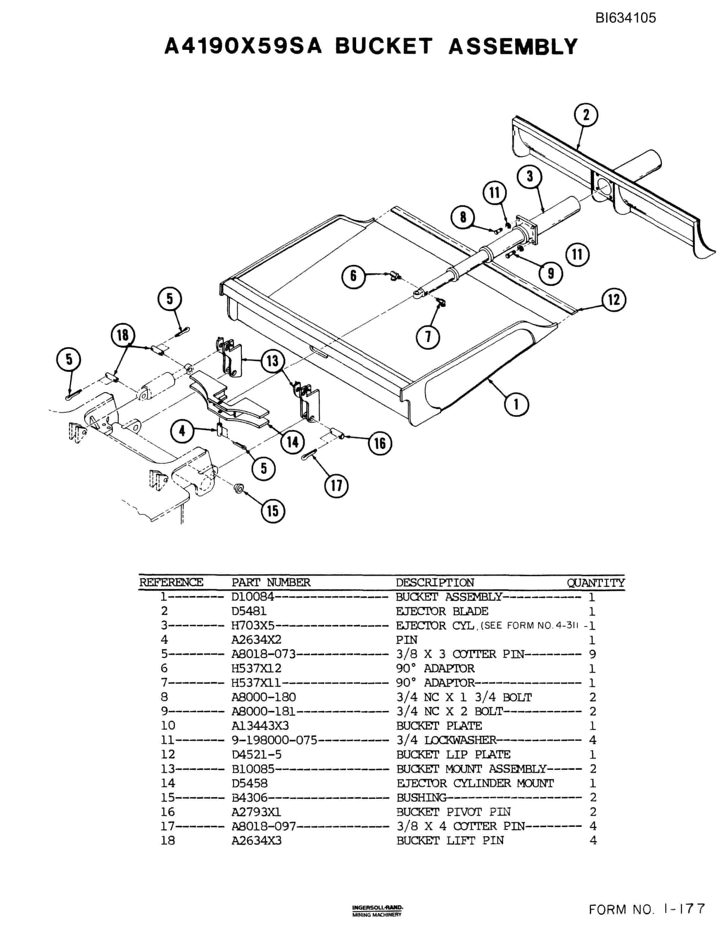 Bucyrus 488 Parts Catalog BI634105-5