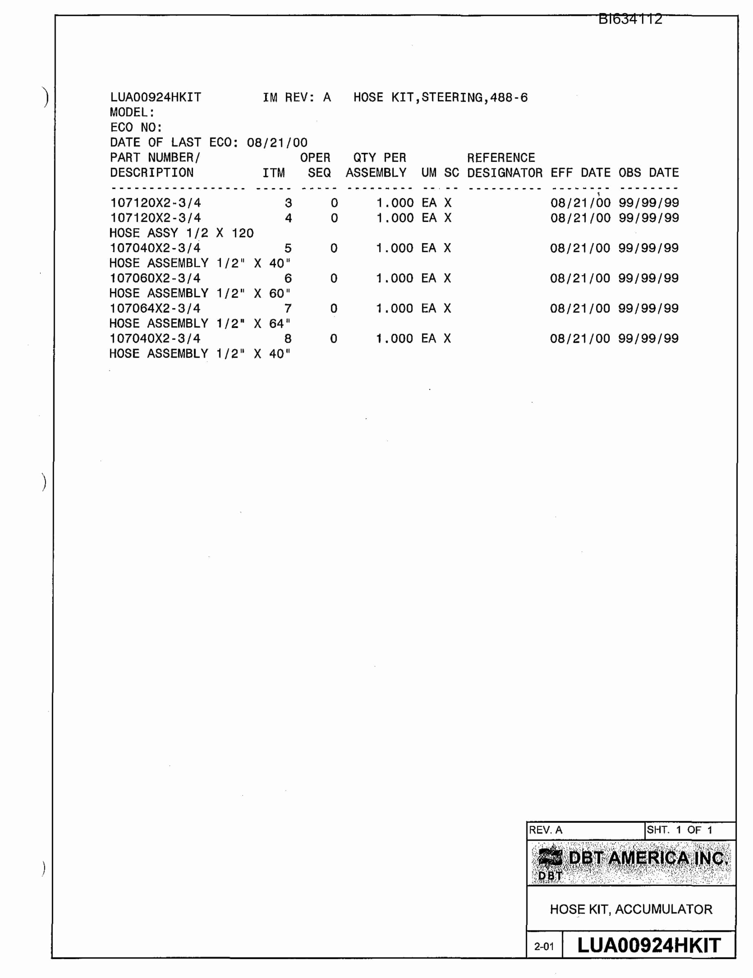 Bucyrus 488 Parts Catalog BI634112-2