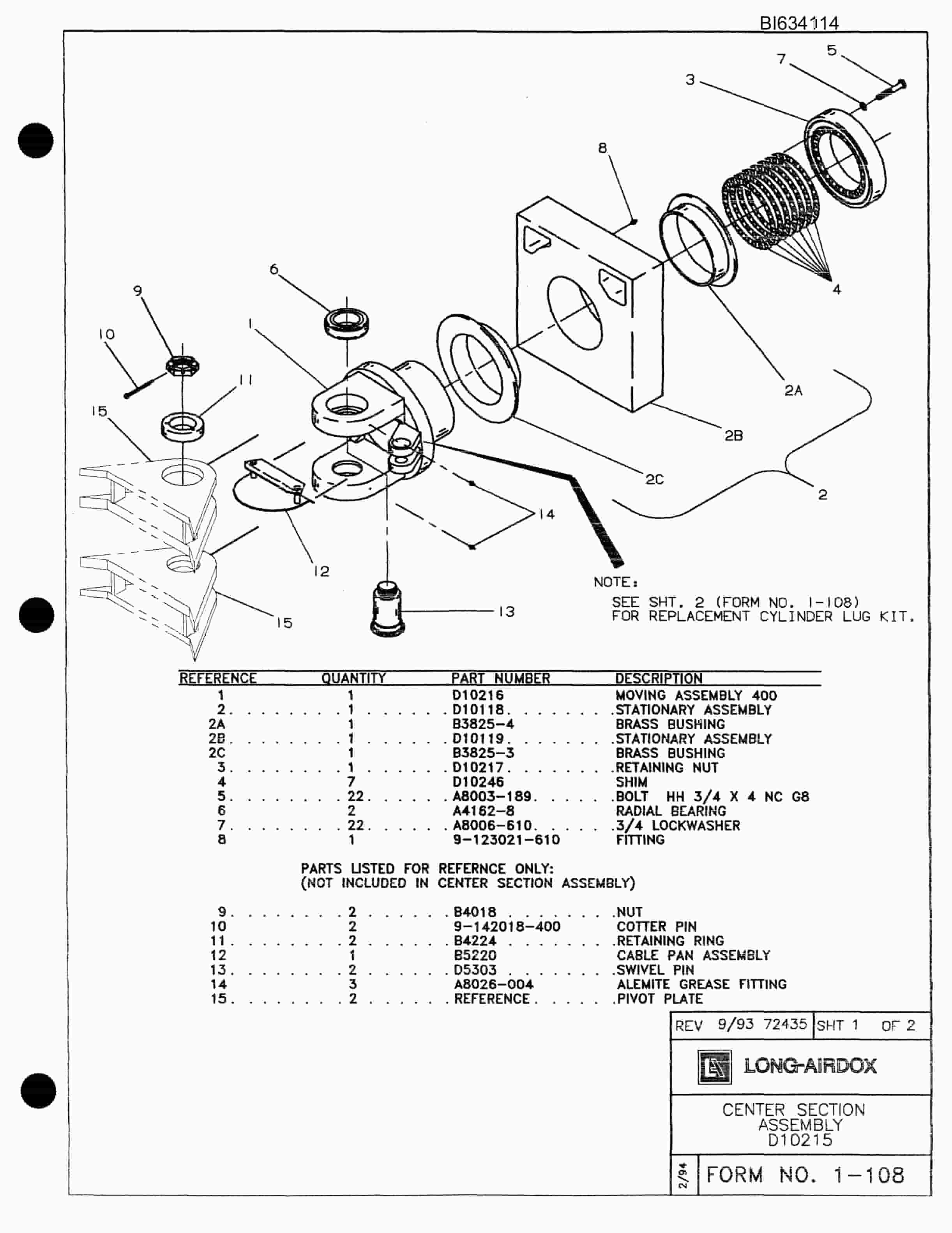Bucyrus 488 Parts Catalog BI634114-3