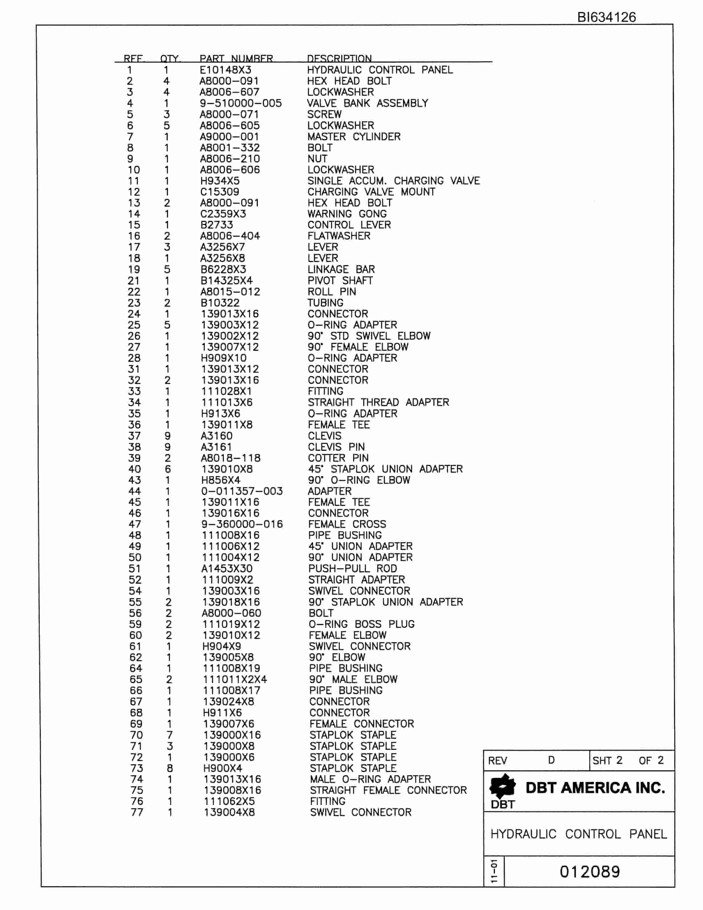 Bucyrus 488 Parts Catalog BI634126-5