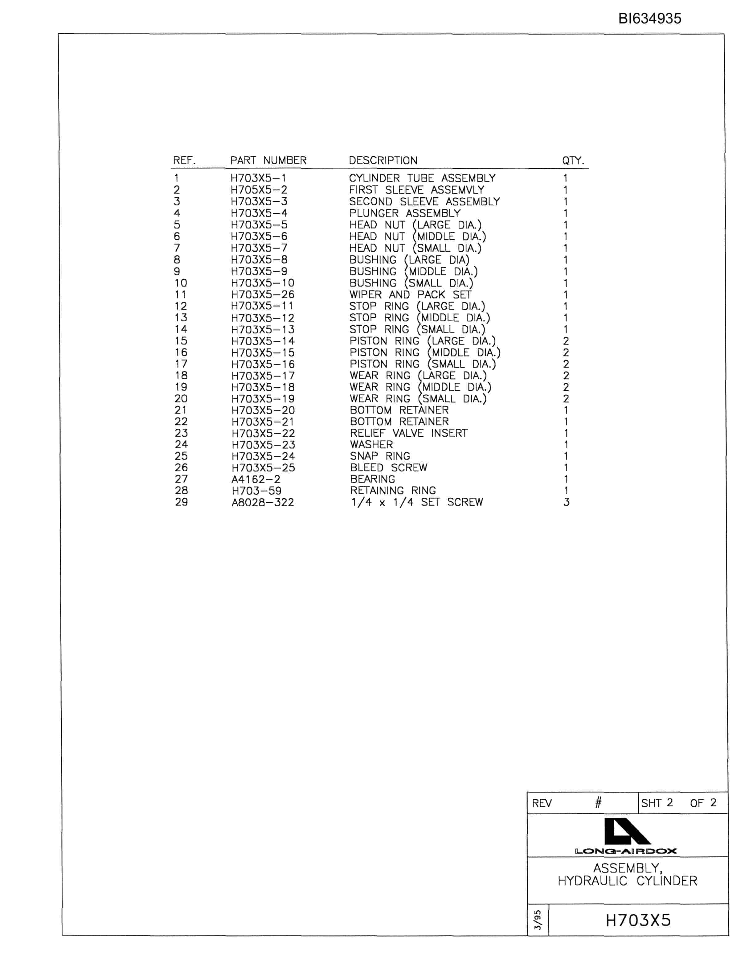 Bucyrus 488 Parts Catalog BI634935-2