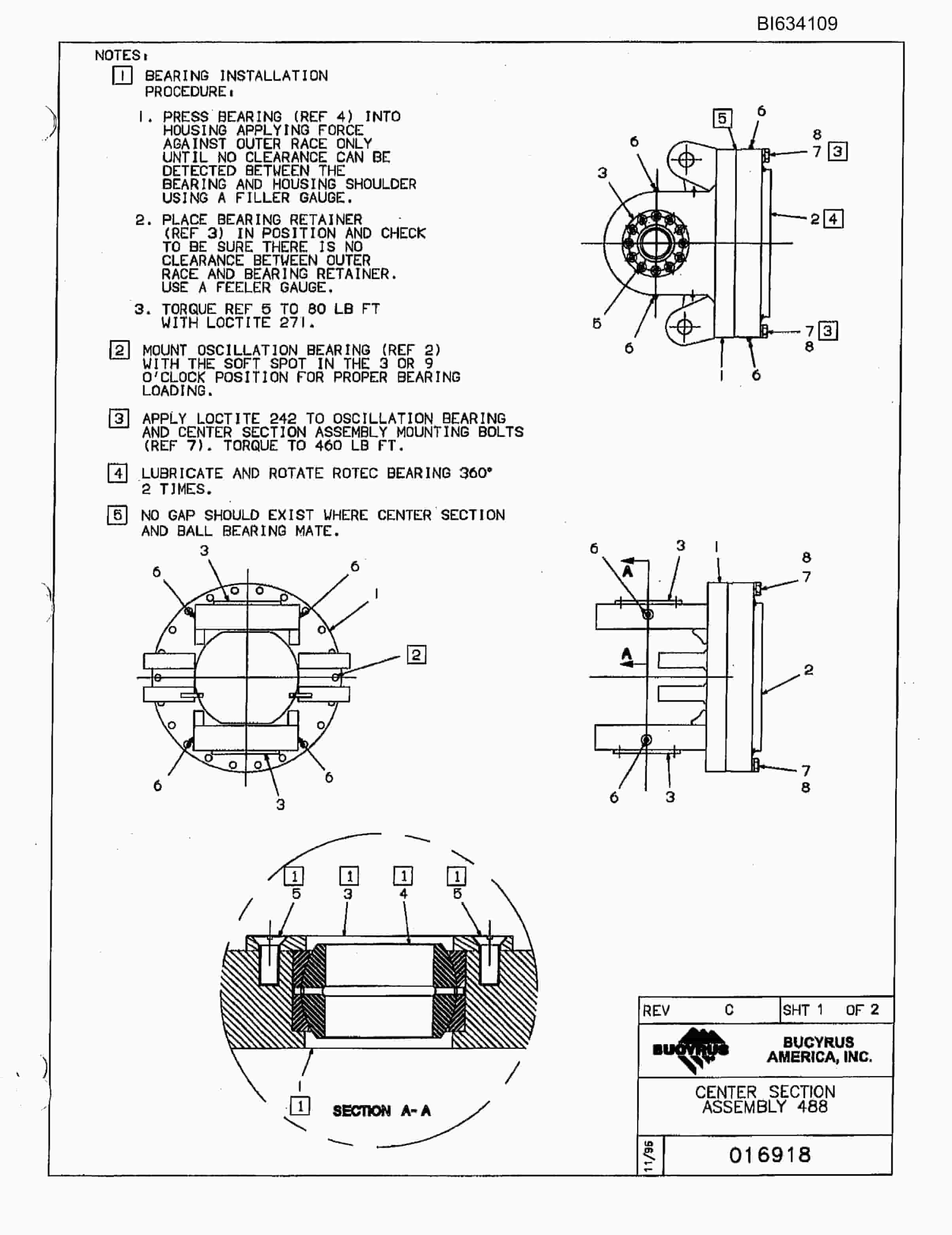 Bucyrus 488 Spare Parts Book BI634109-4