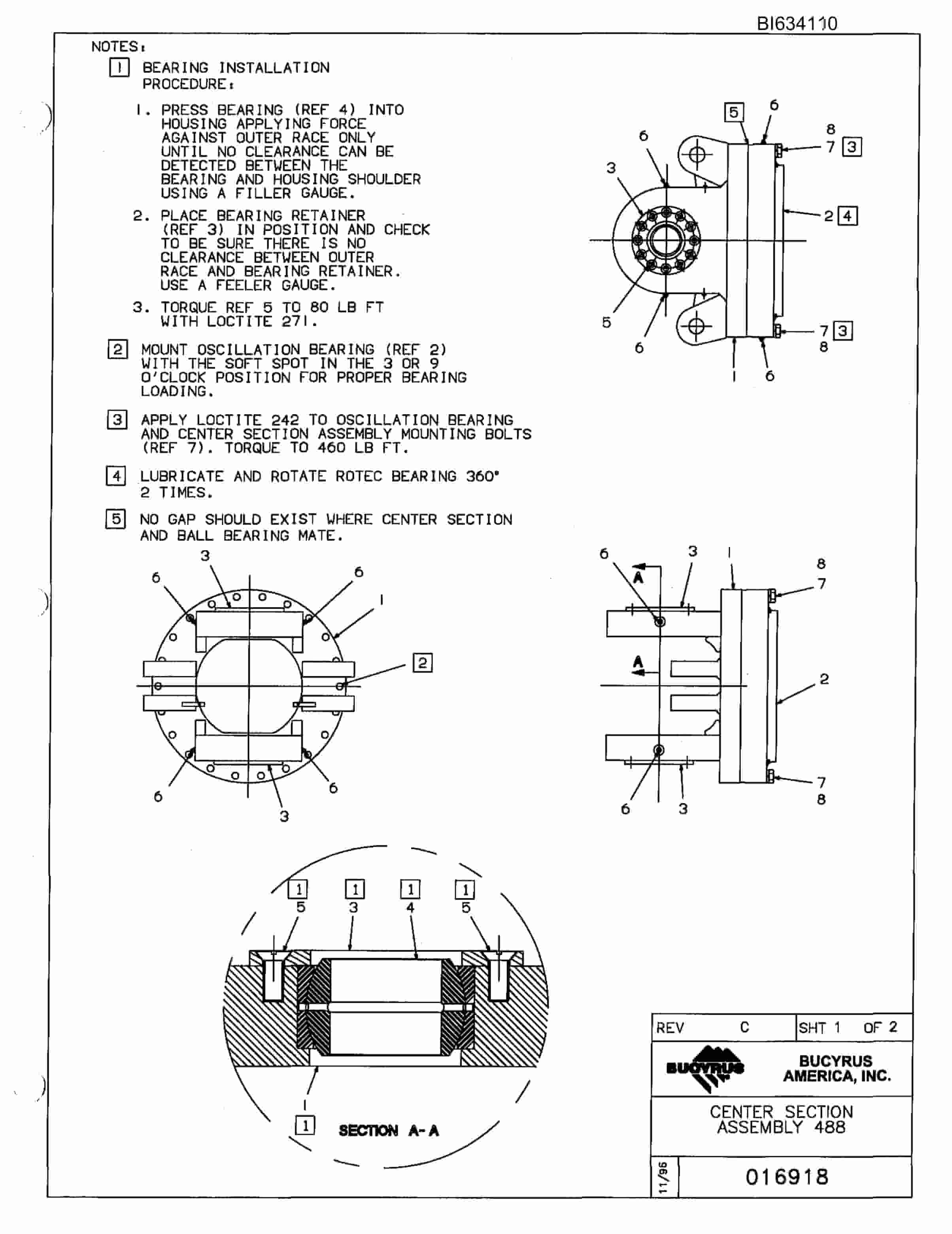 Bucyrus 488 Spare Parts Book BI634110-4