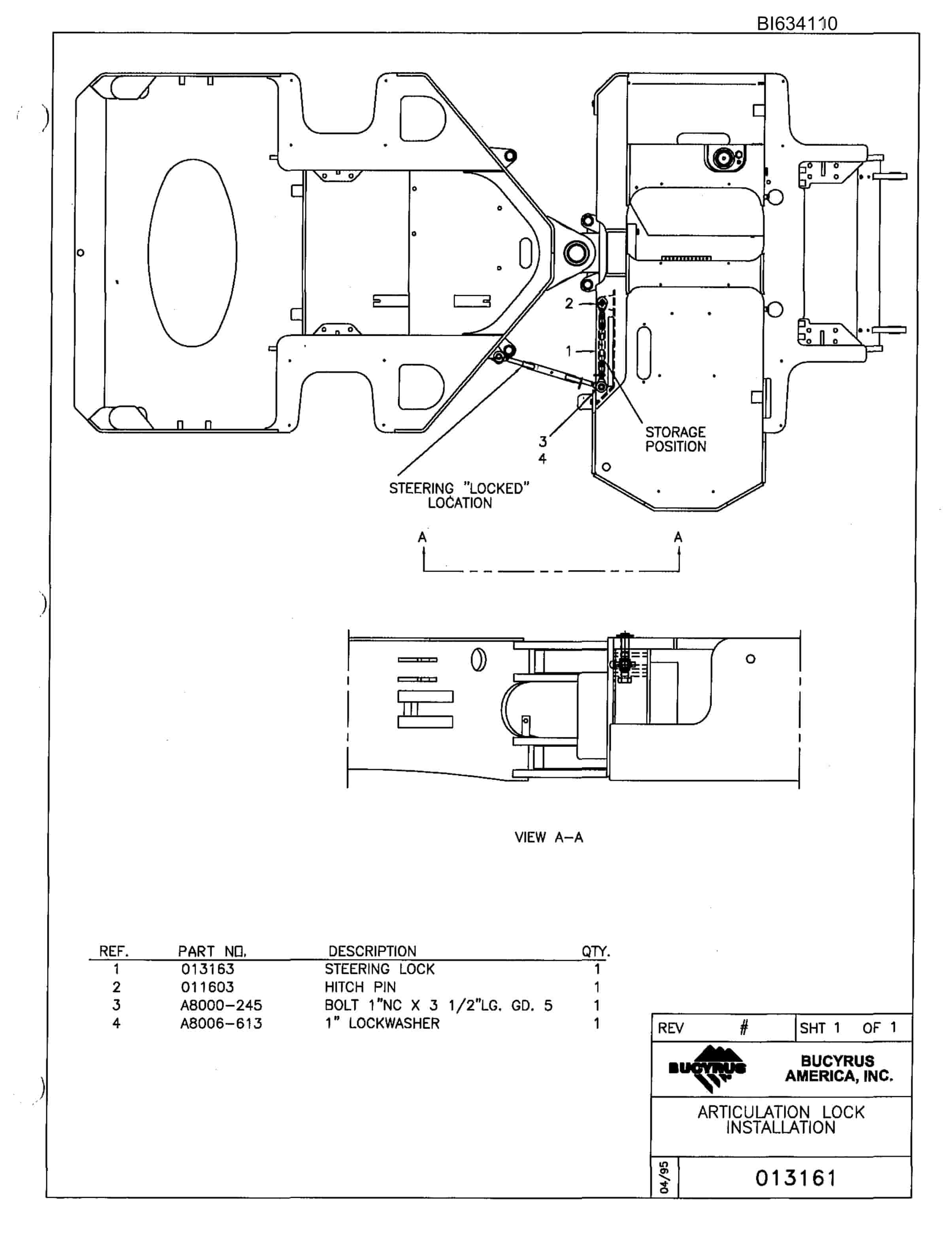 Bucyrus 488 Spare Parts Book BI634110-5