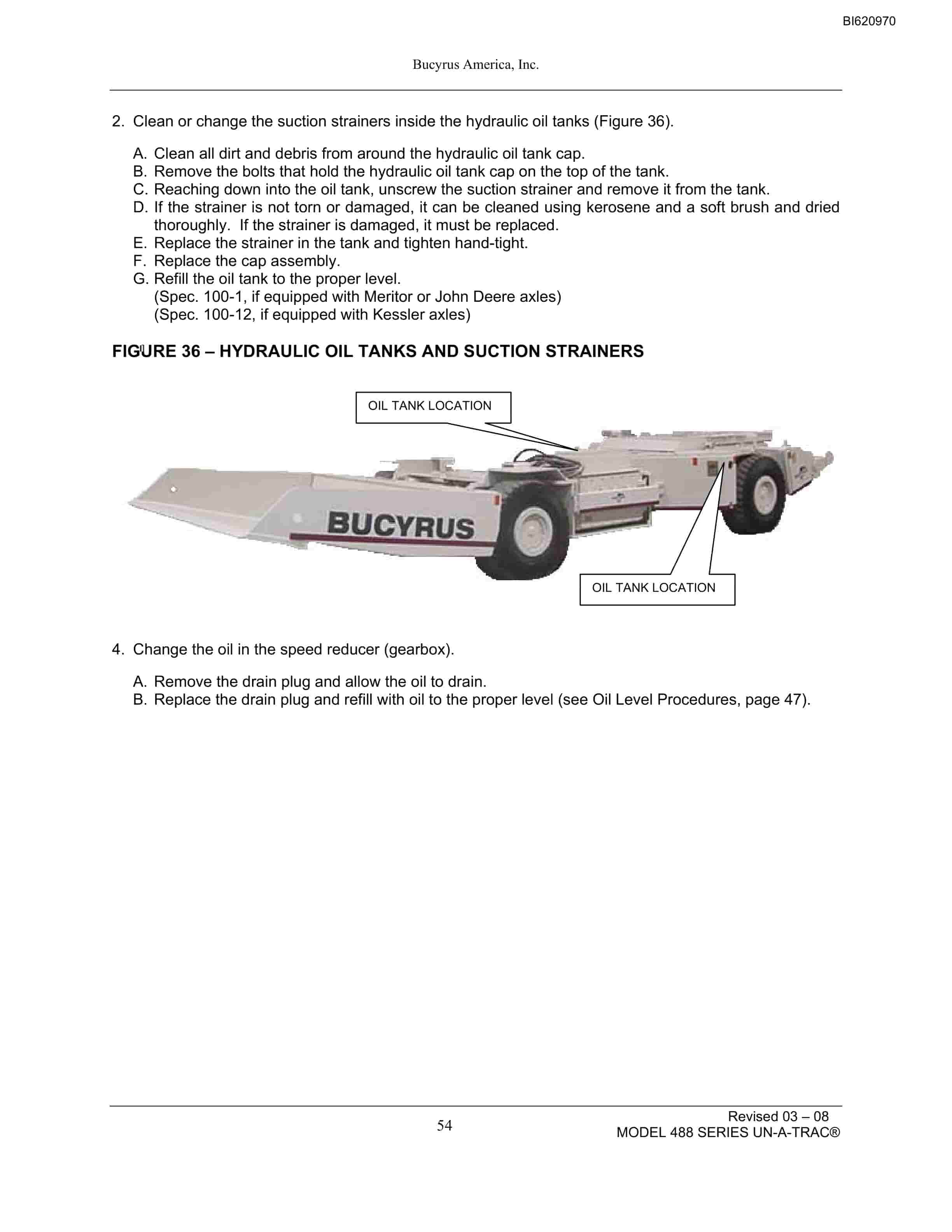 Bucyrus 488 With Control HAndle Operation Manual BI620970-4