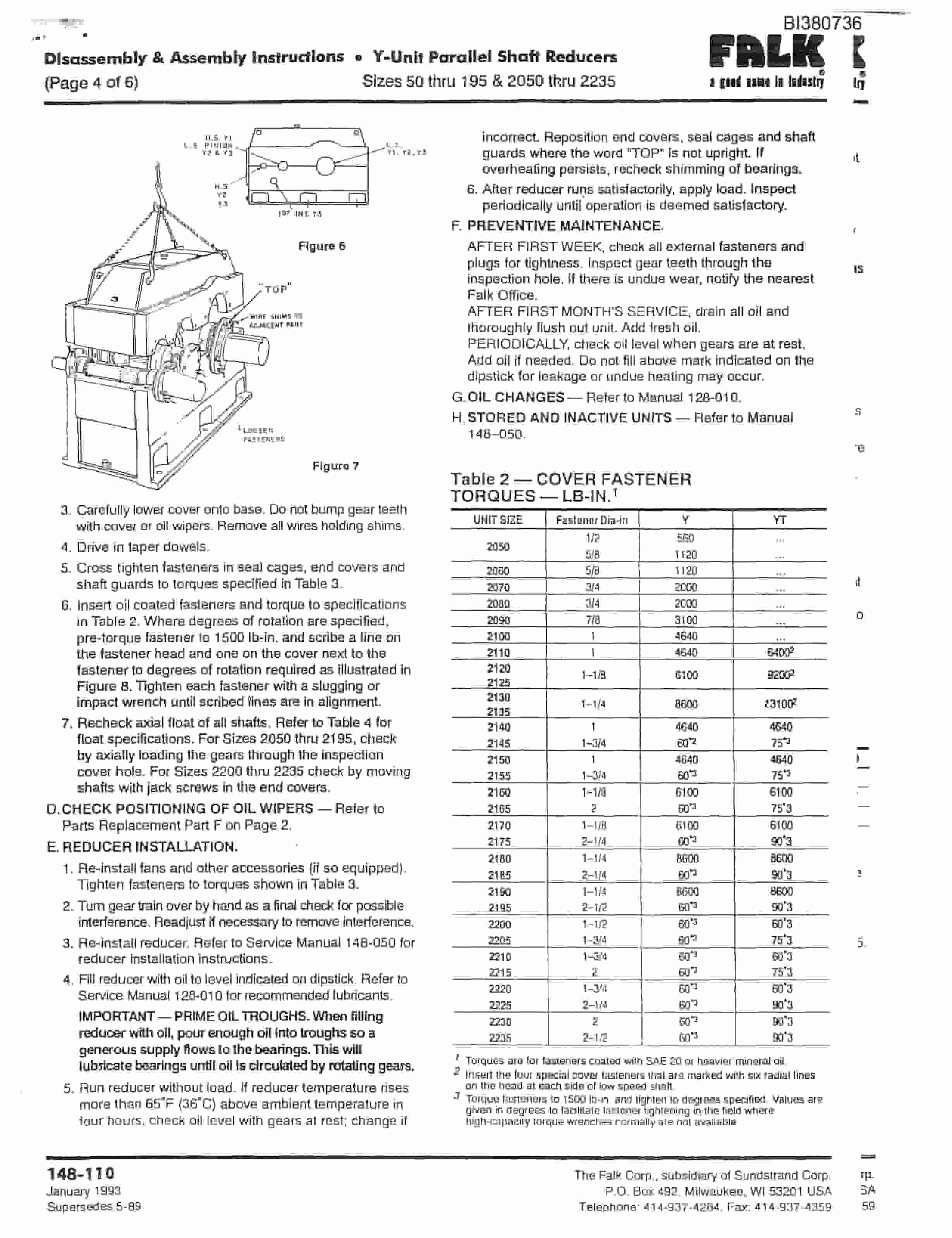Bucyrus 48in Singel 200 Hp Belt Drive Parts Catalog BI380736-3