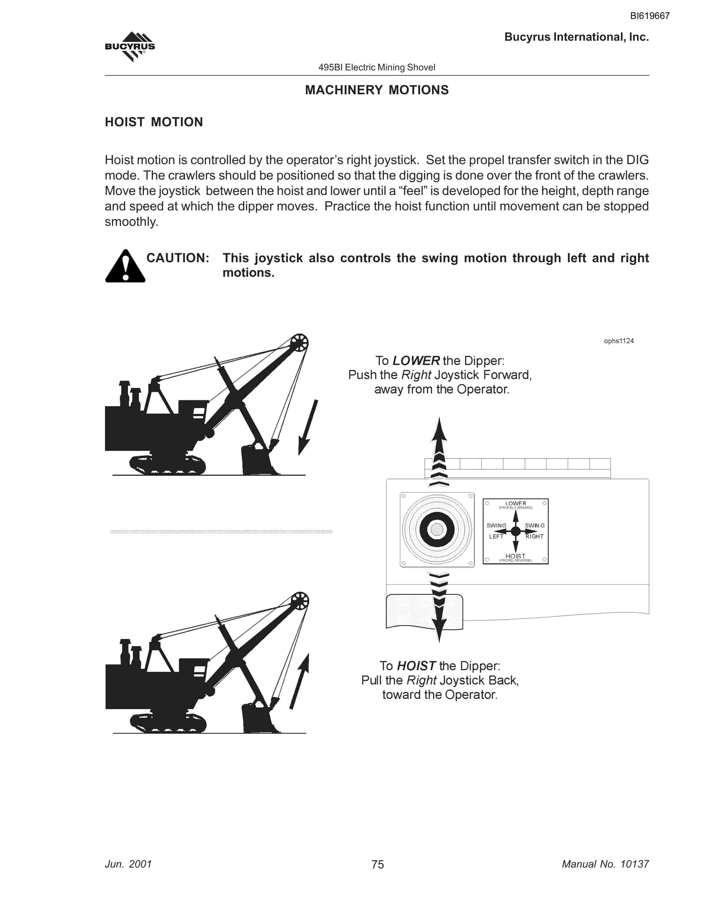 Bucyrus 495BI Mining Shovel Operators Manual BI619667-4