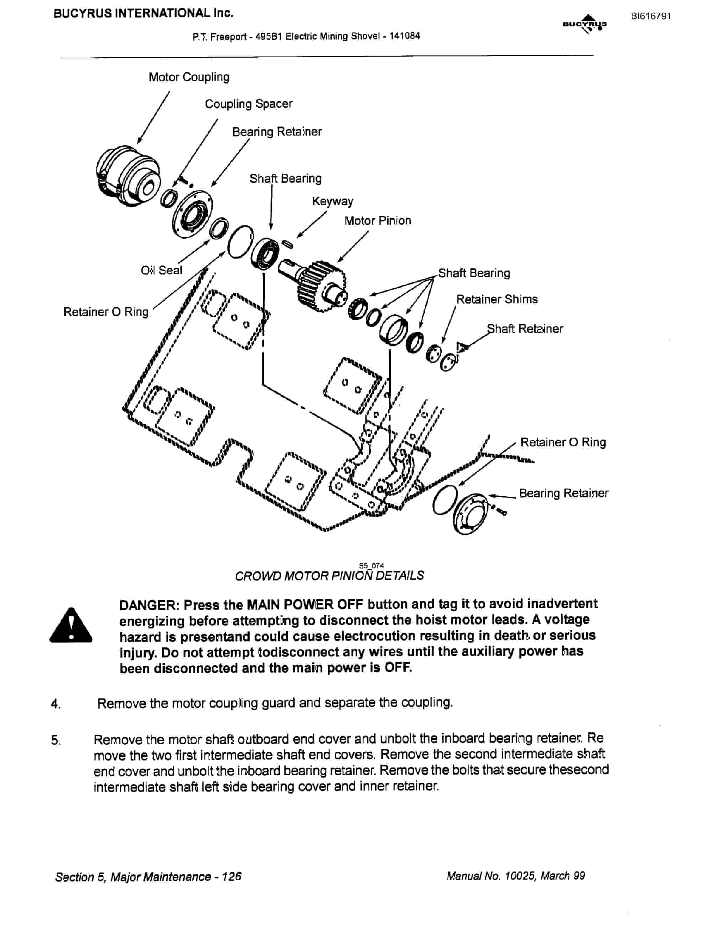 Bucyrus 495BI Mining Shovel Technical Manual BI616791-4