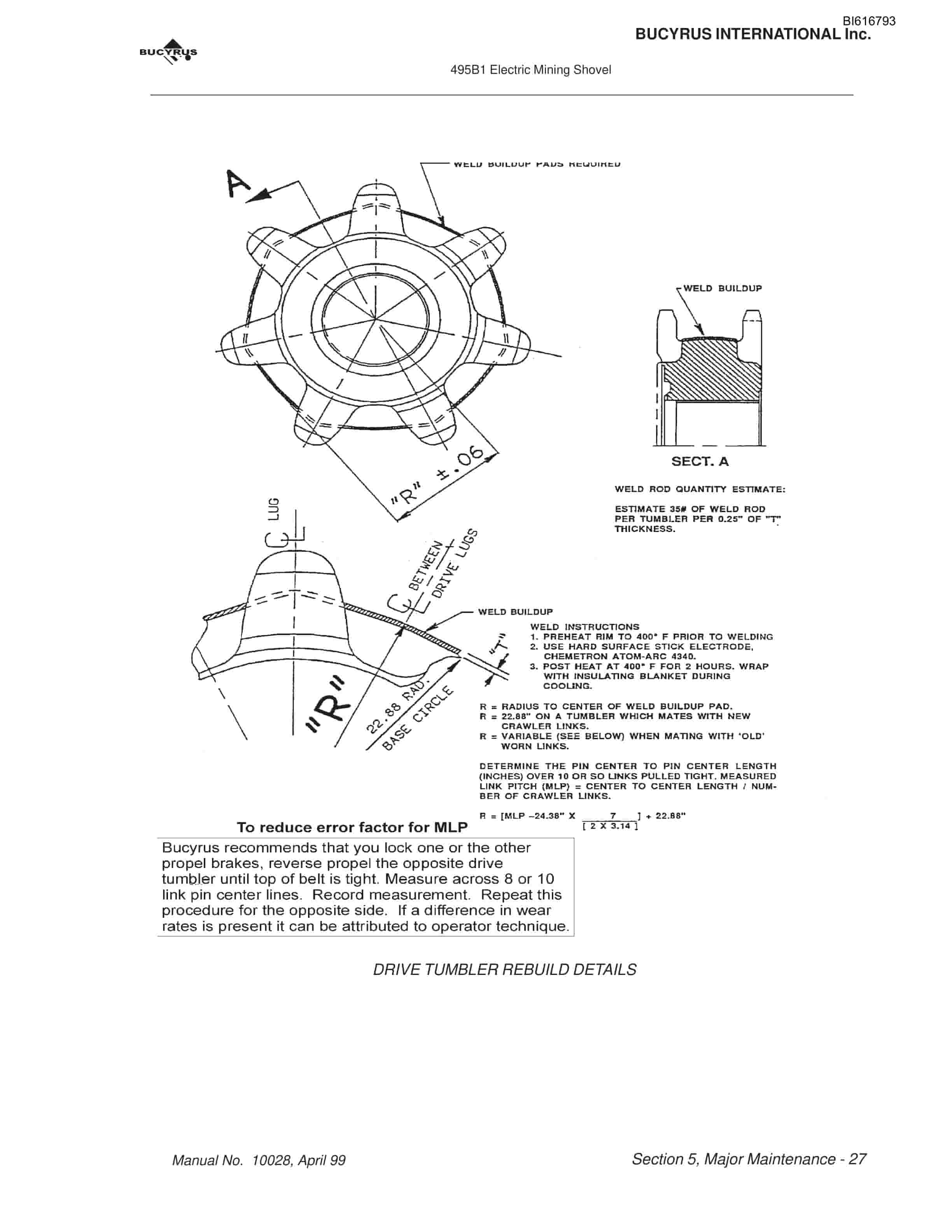 Bucyrus 495BI Mining Shovel Technical Manual BI616793-2