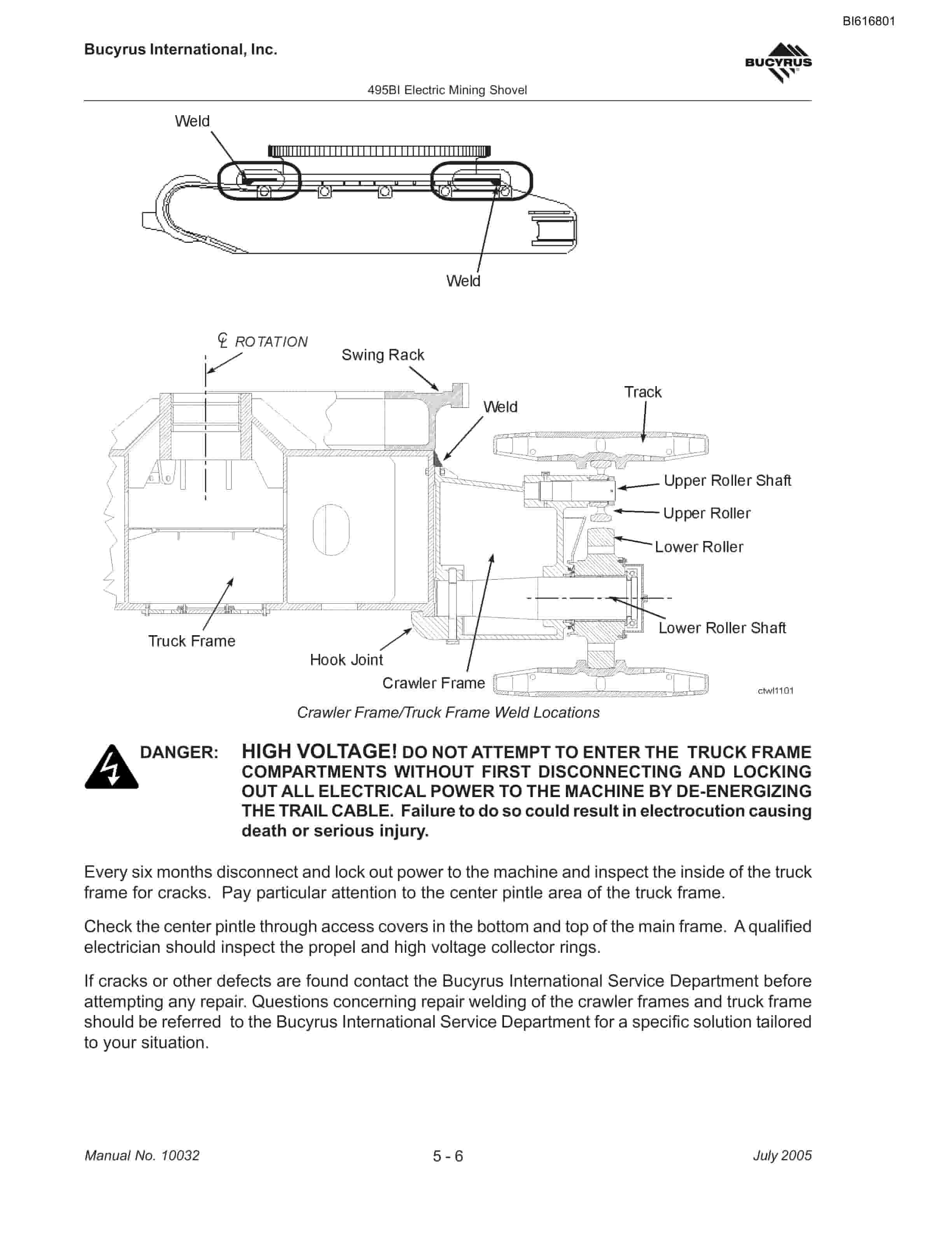 Bucyrus 495BI Mining Shovel Technical Manual BI616801-2