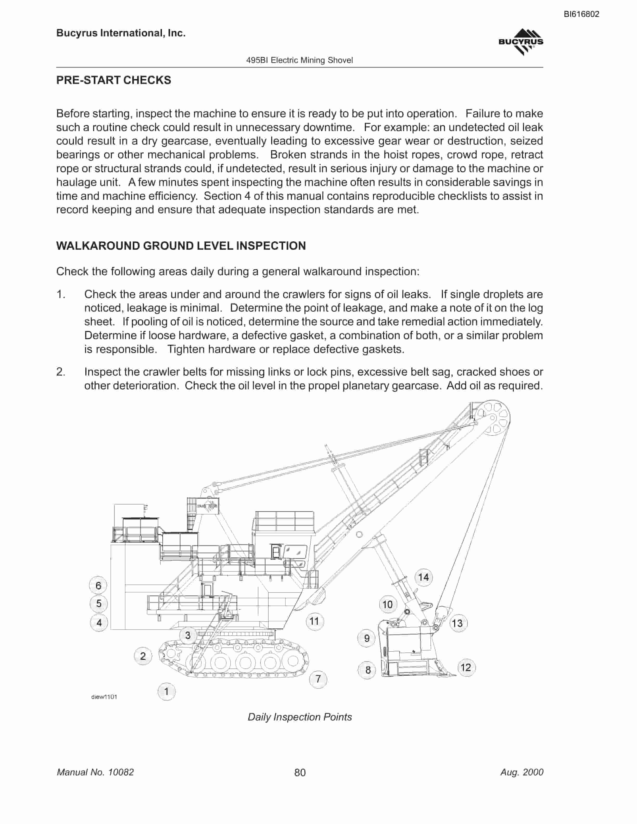Bucyrus 495BI Mining Shovel Technical Manual BI616802-4