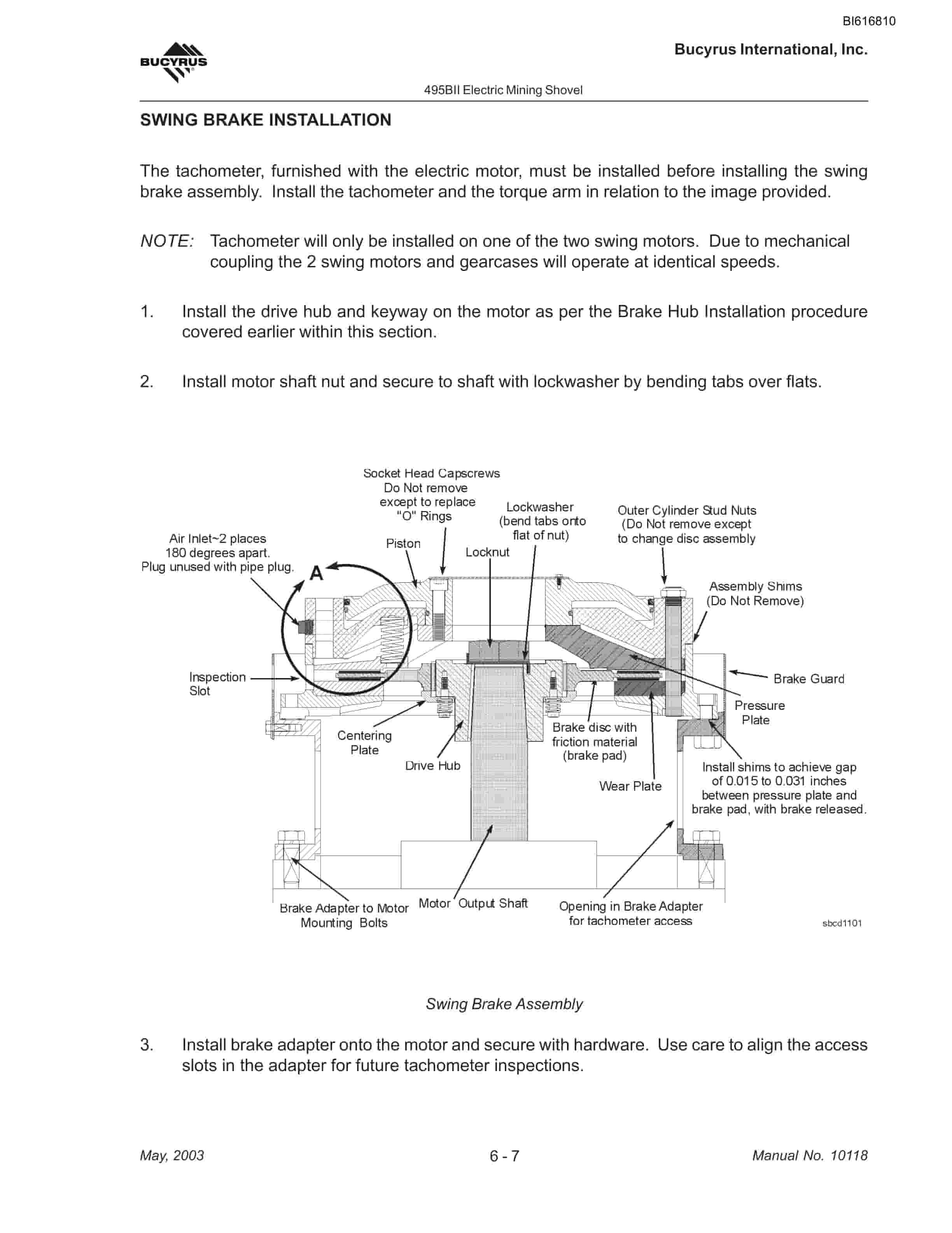 Bucyrus 495BII Mining Shovel Maintenance And Operation Manual BI616810-5