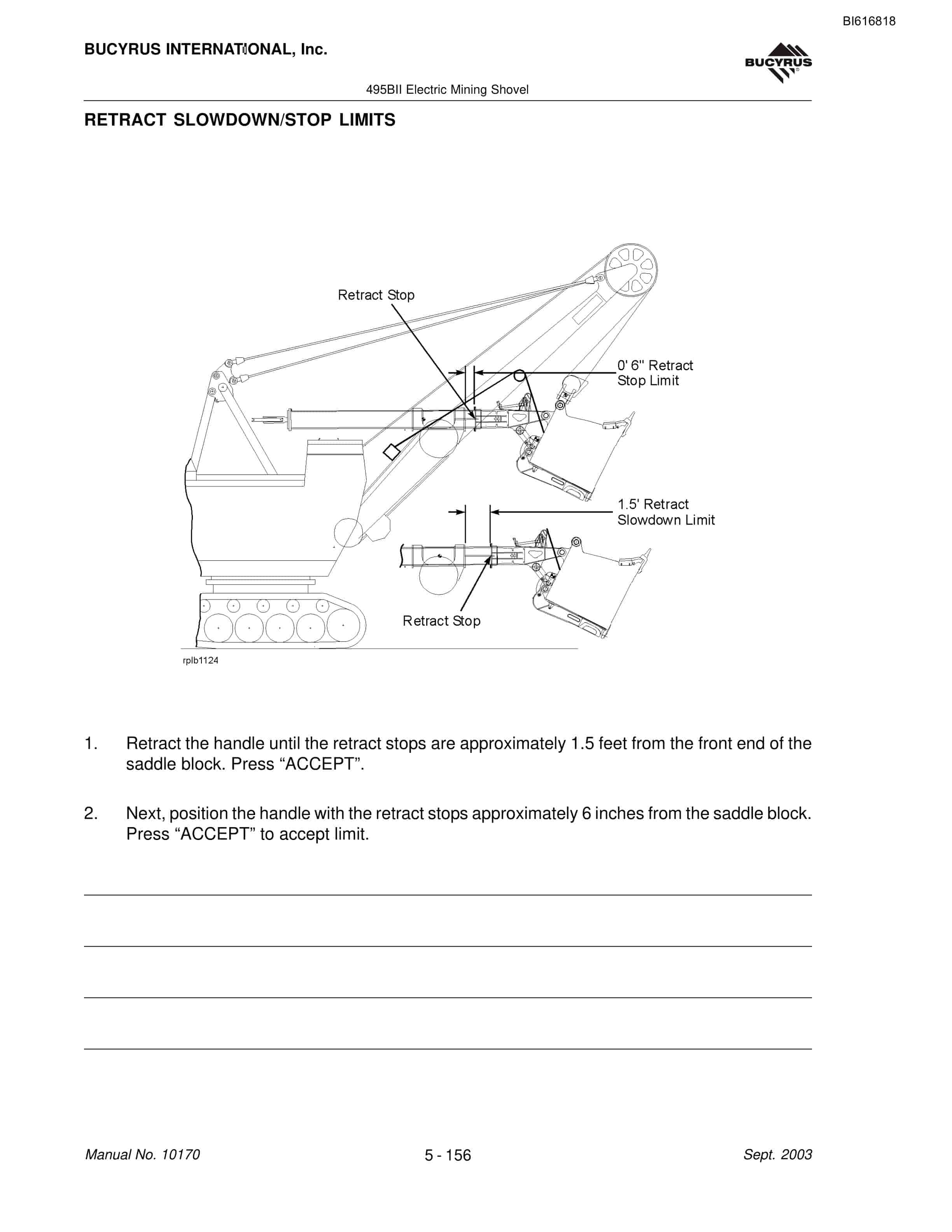 Bucyrus 495BII Mining Shovel Maintenance And Operation Manual BI616818-5