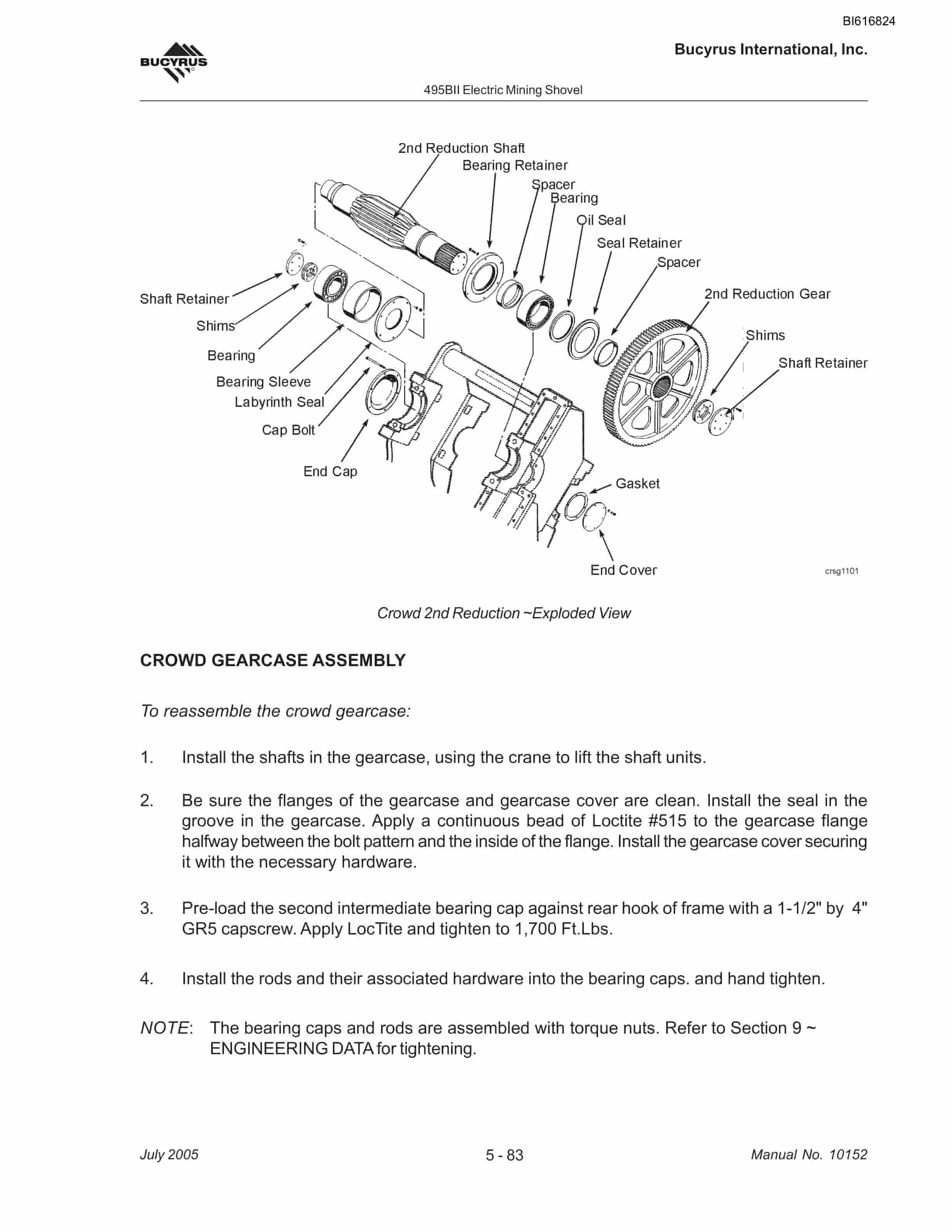 Bucyrus 495BII Mining Shovel Maintenance And Operation Manual BI616824-3