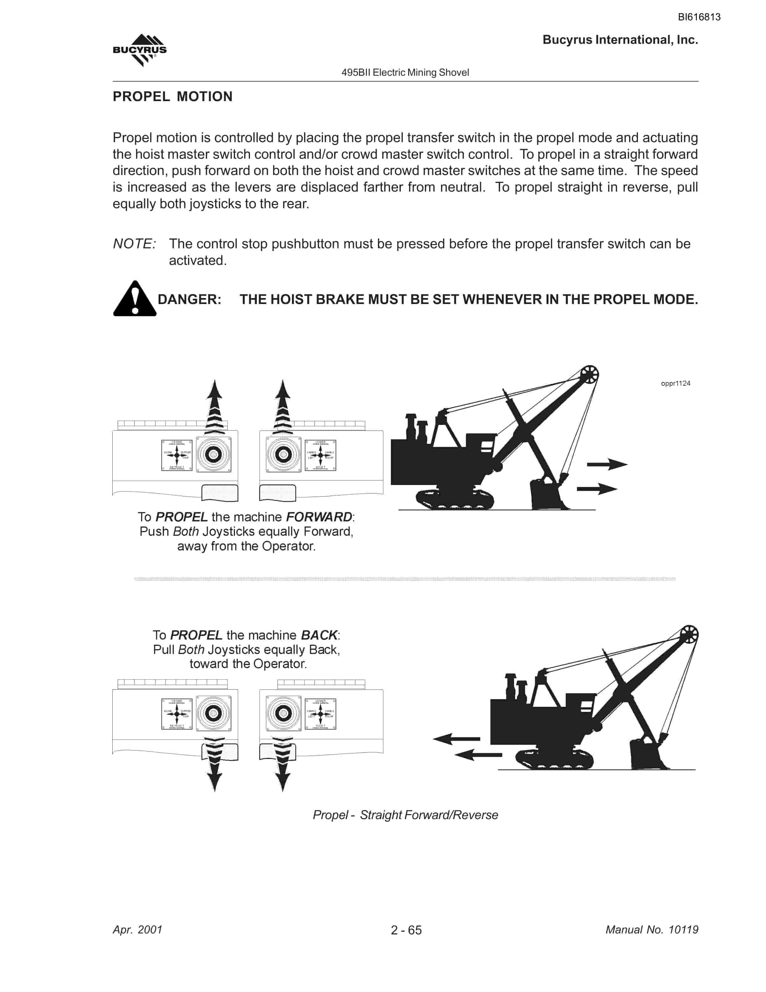 Bucyrus 495BII Mining Shovel Operators Manual BI616813-3