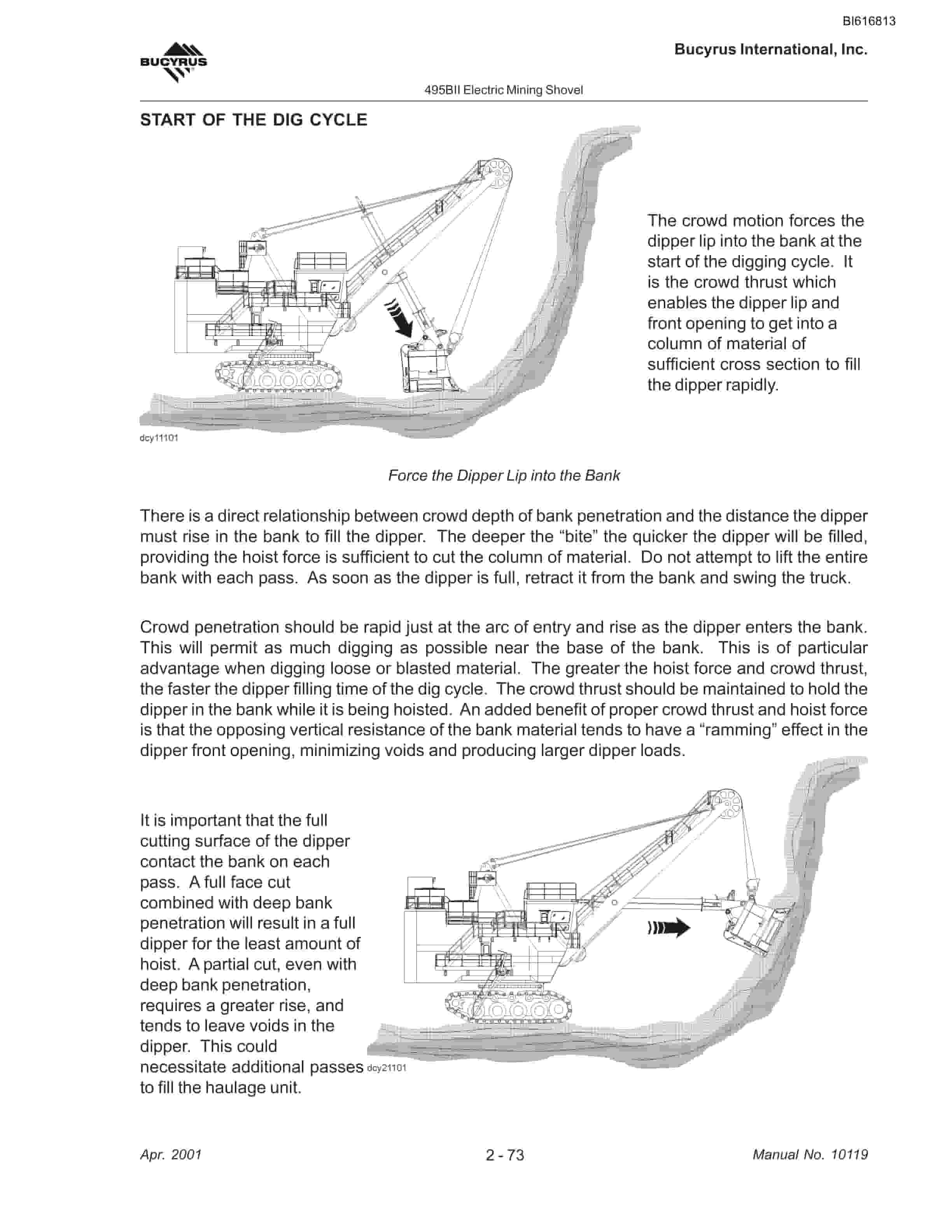 Bucyrus 495BII Mining Shovel Operators Manual BI616813-4