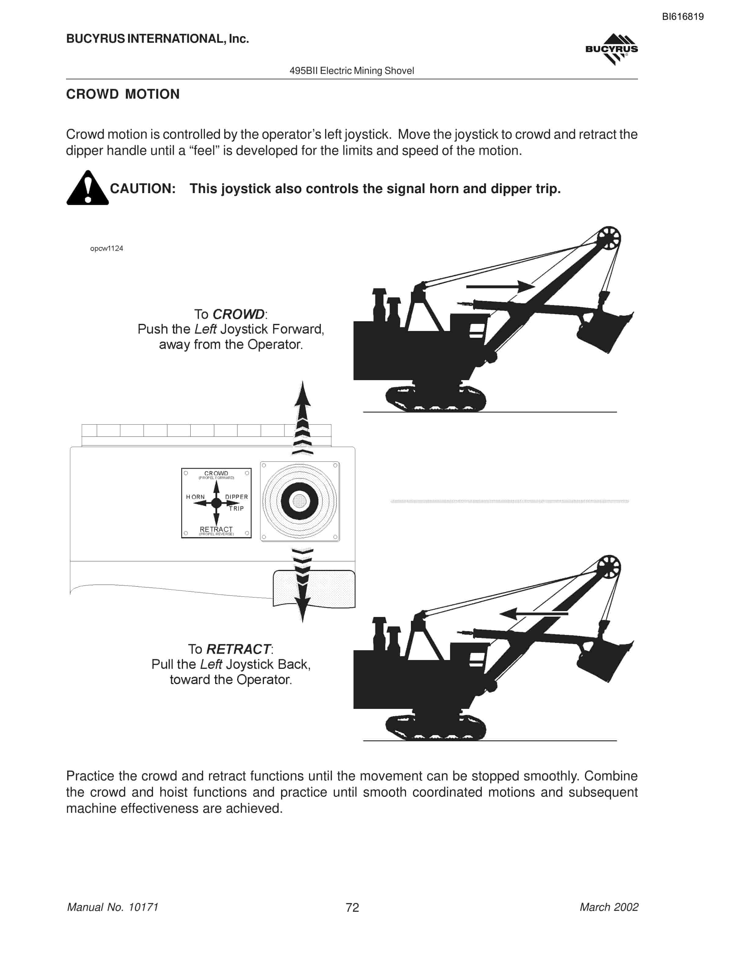 Bucyrus 495BII Mining Shovel Operators Manual BI616819-4