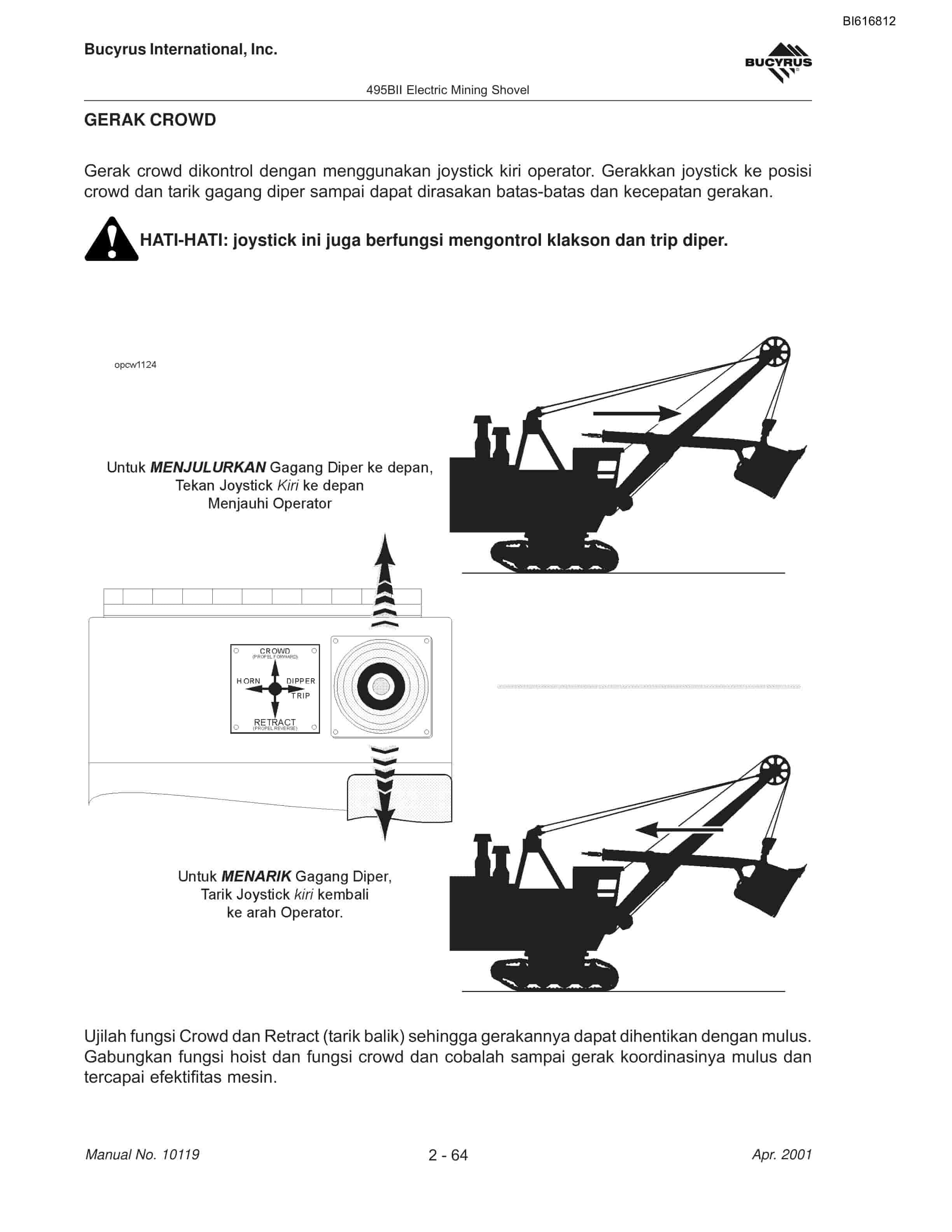Bucyrus 495BII Mining Shovel Technical Manual BI616812-3