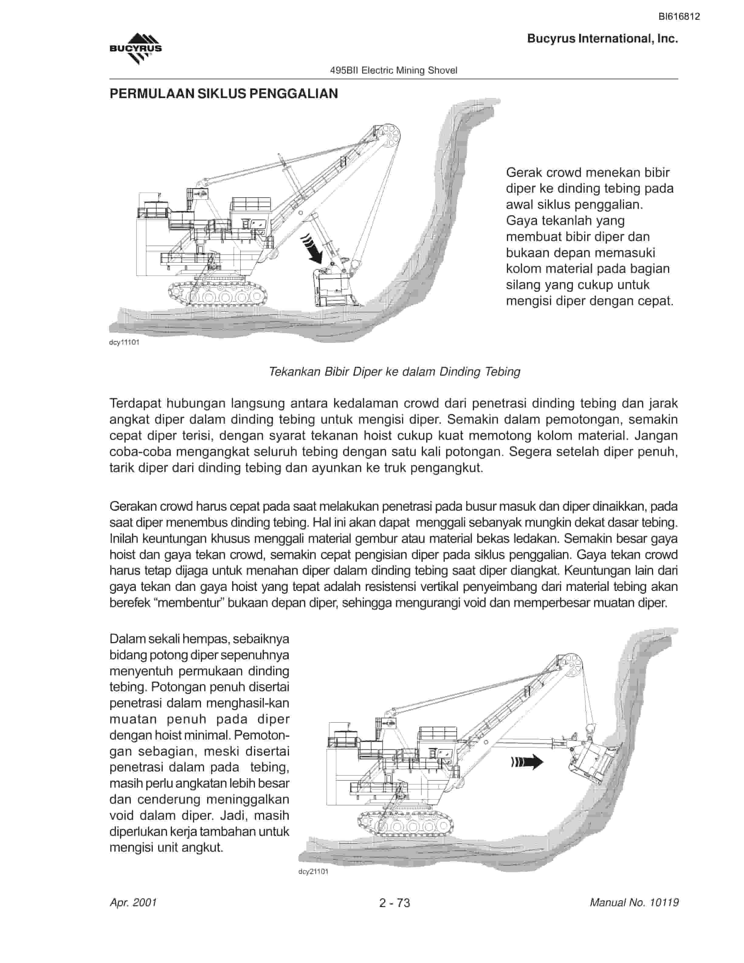 Bucyrus 495BII Mining Shovel Technical Manual BI616812-4