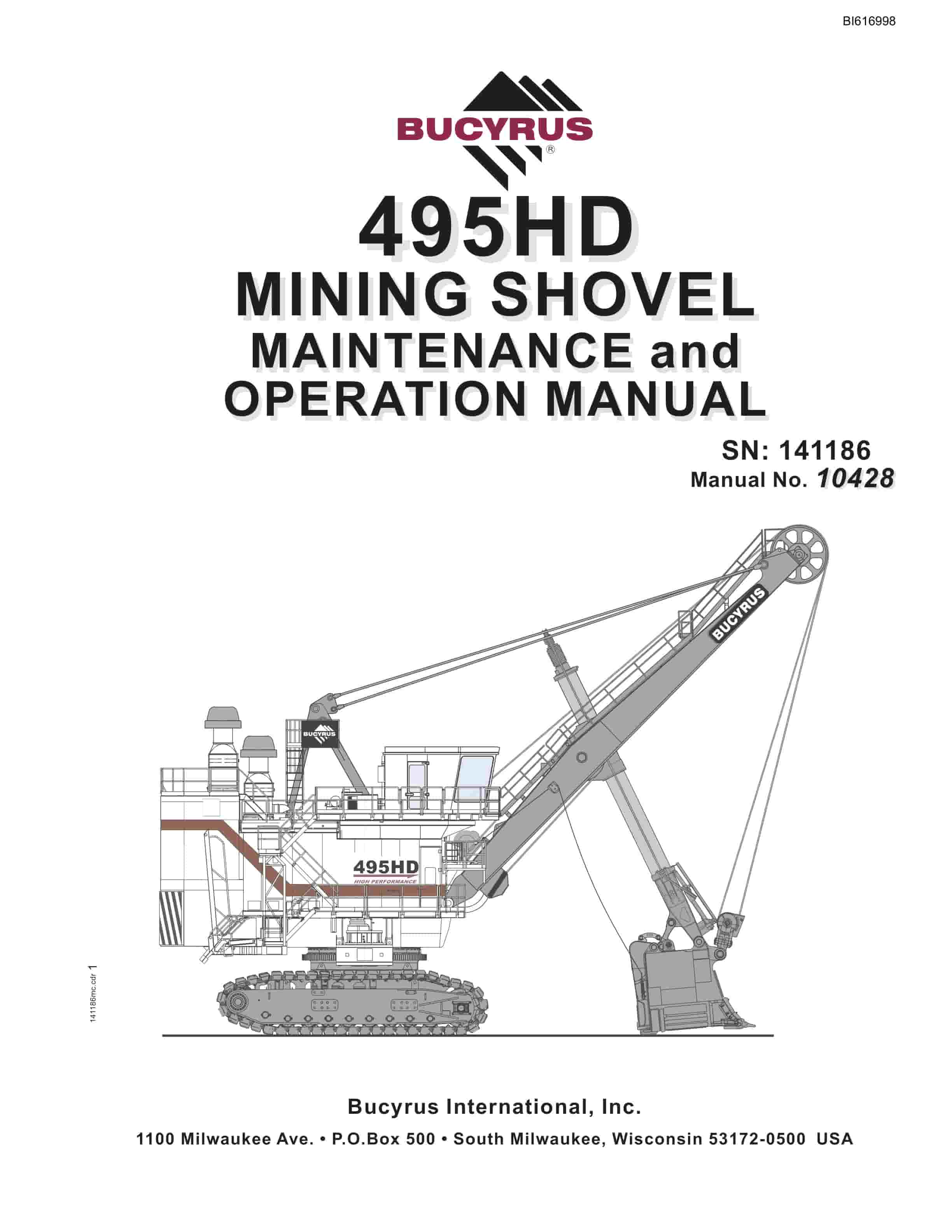 Bucyrus 495HD Mining Shovel Maintenance And Operation Manual BI616998