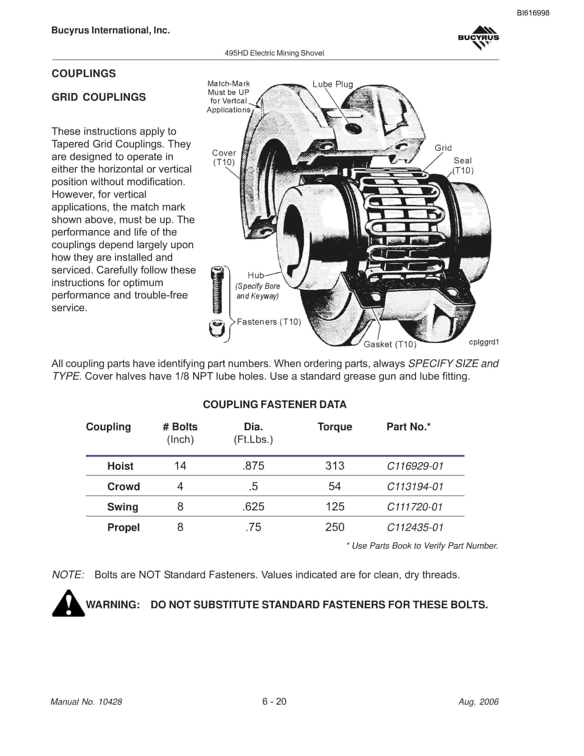 Bucyrus 495HD Mining Shovel Maintenance And Operation Manual BI616998-5