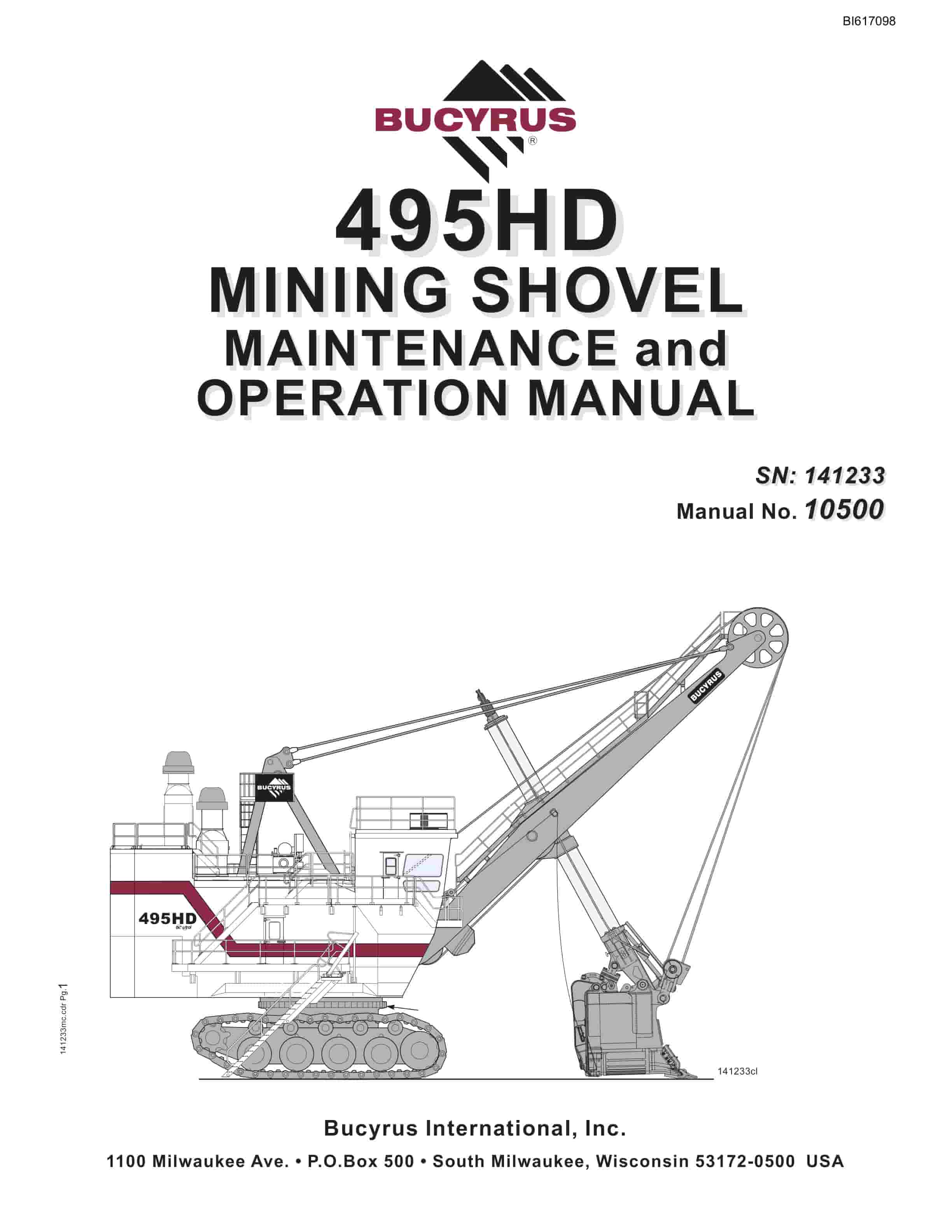 Bucyrus 495HD Mining Shovel Maintenance And Operation Manual BI617098