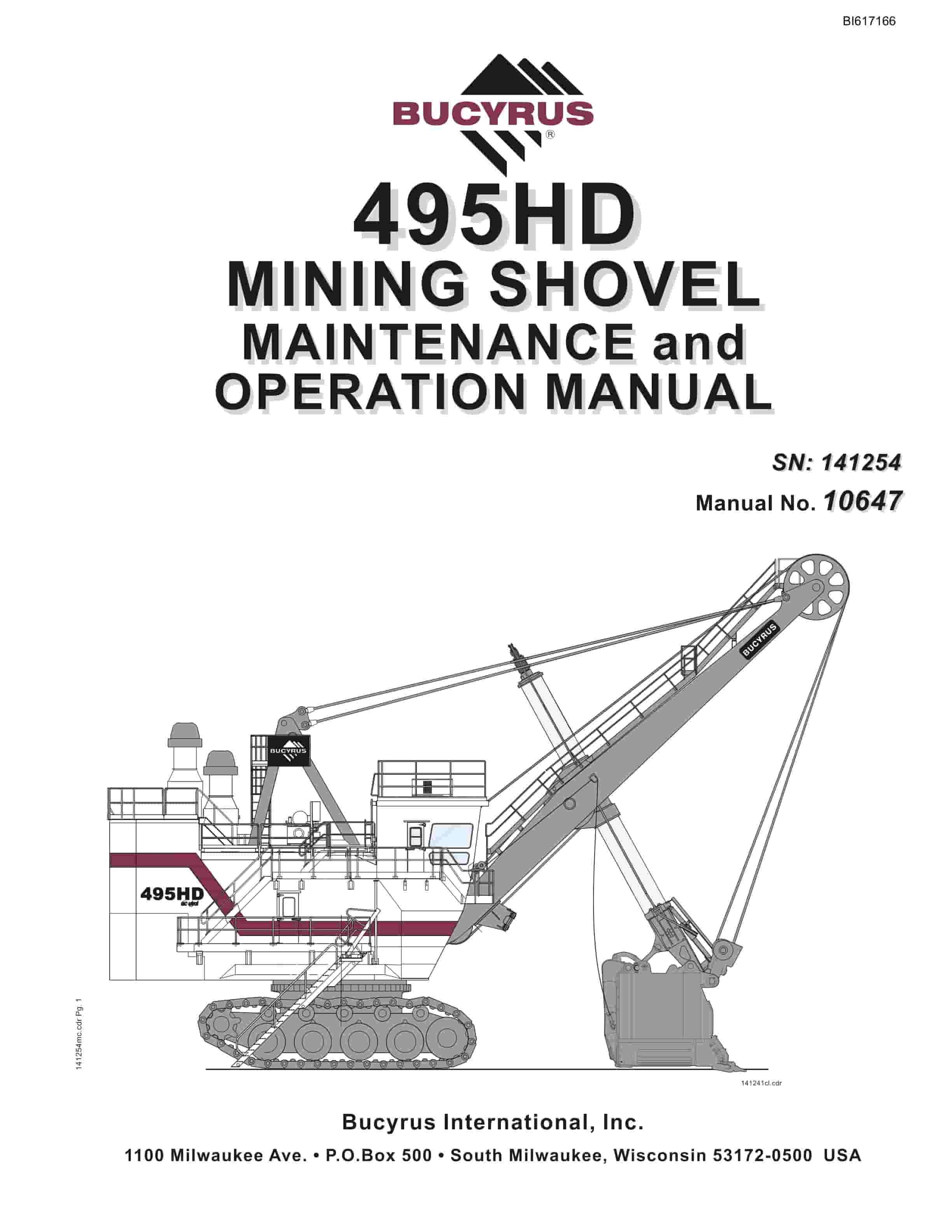 Bucyrus 495HD Mining Shovel Maintenance And Operation Manual BI617166