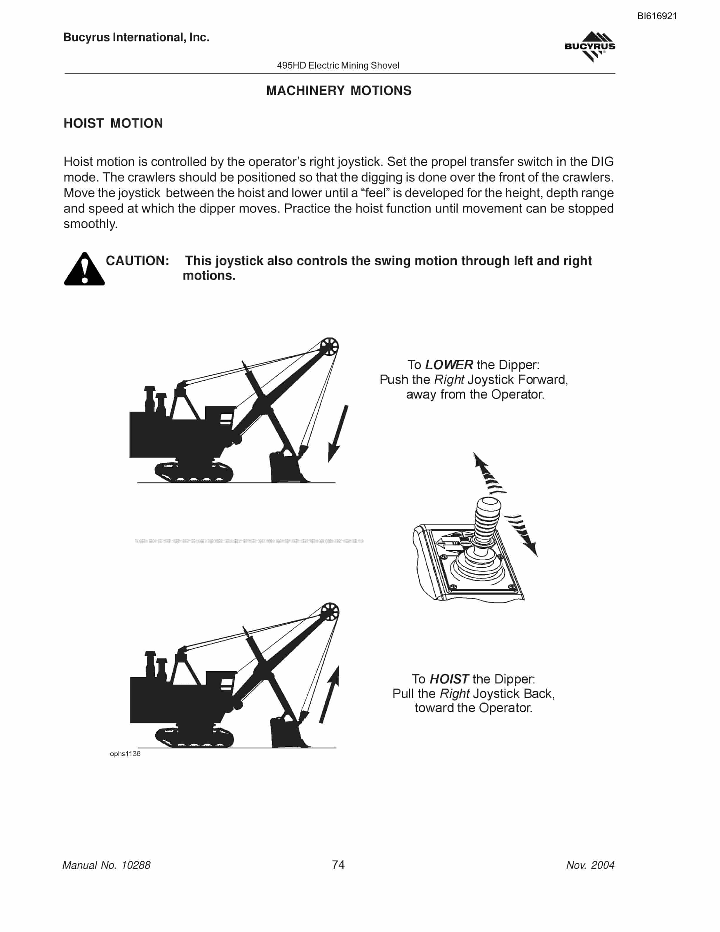 Bucyrus 495HD Mining Shovel Operators Manual BI616921-4