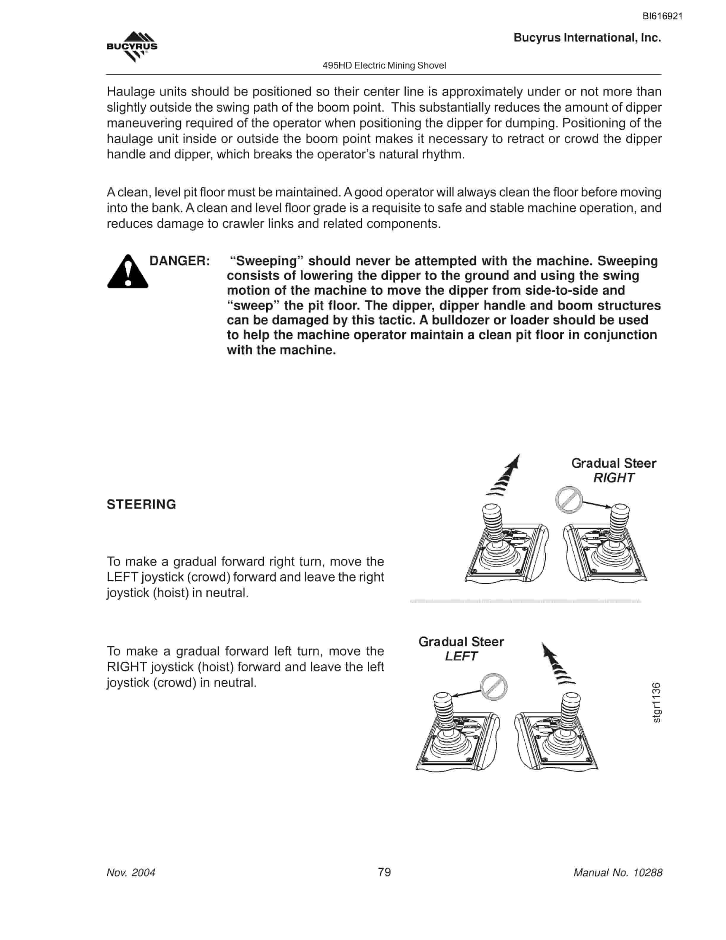 Bucyrus 495HD Mining Shovel Operators Manual BI616921-5