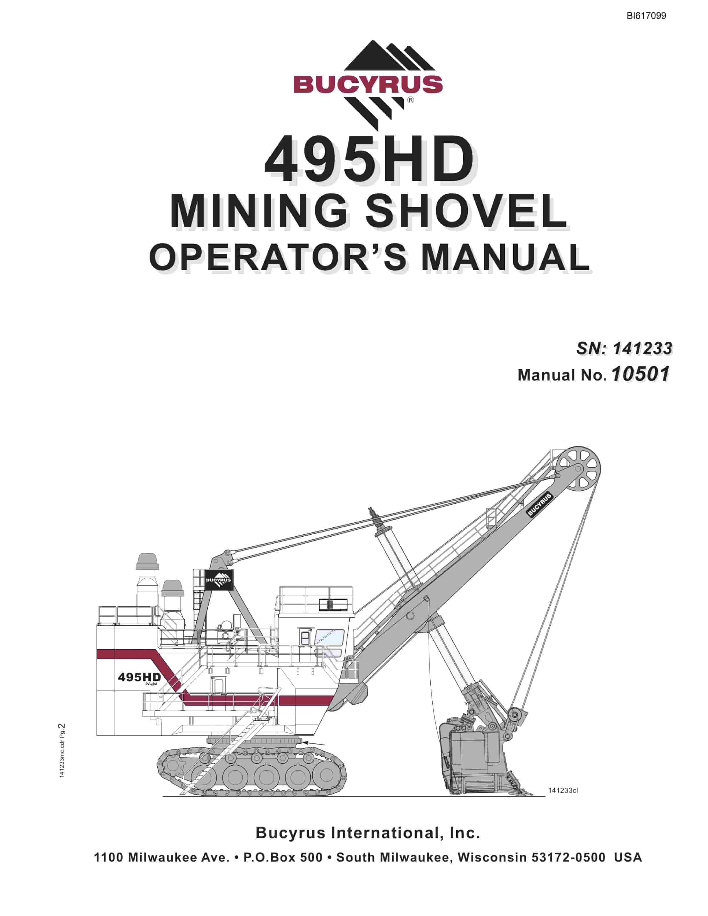 Bucyrus 495HD Mining Shovel Operators Manual BI617099