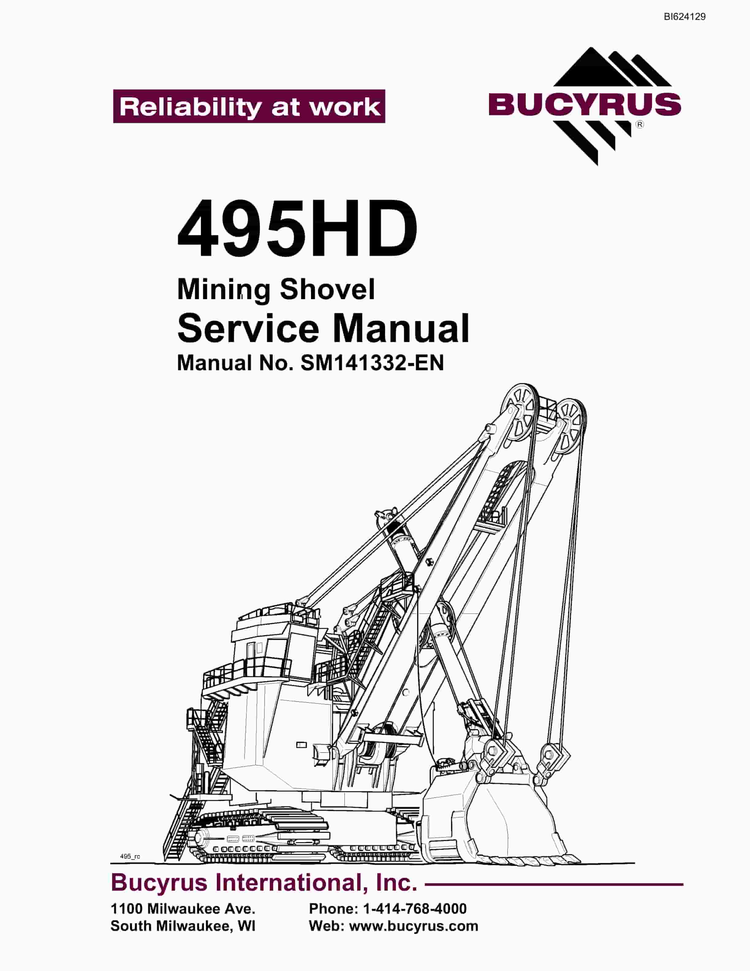Bucyrus 495HD Mining Shovel Service Manual BI624129