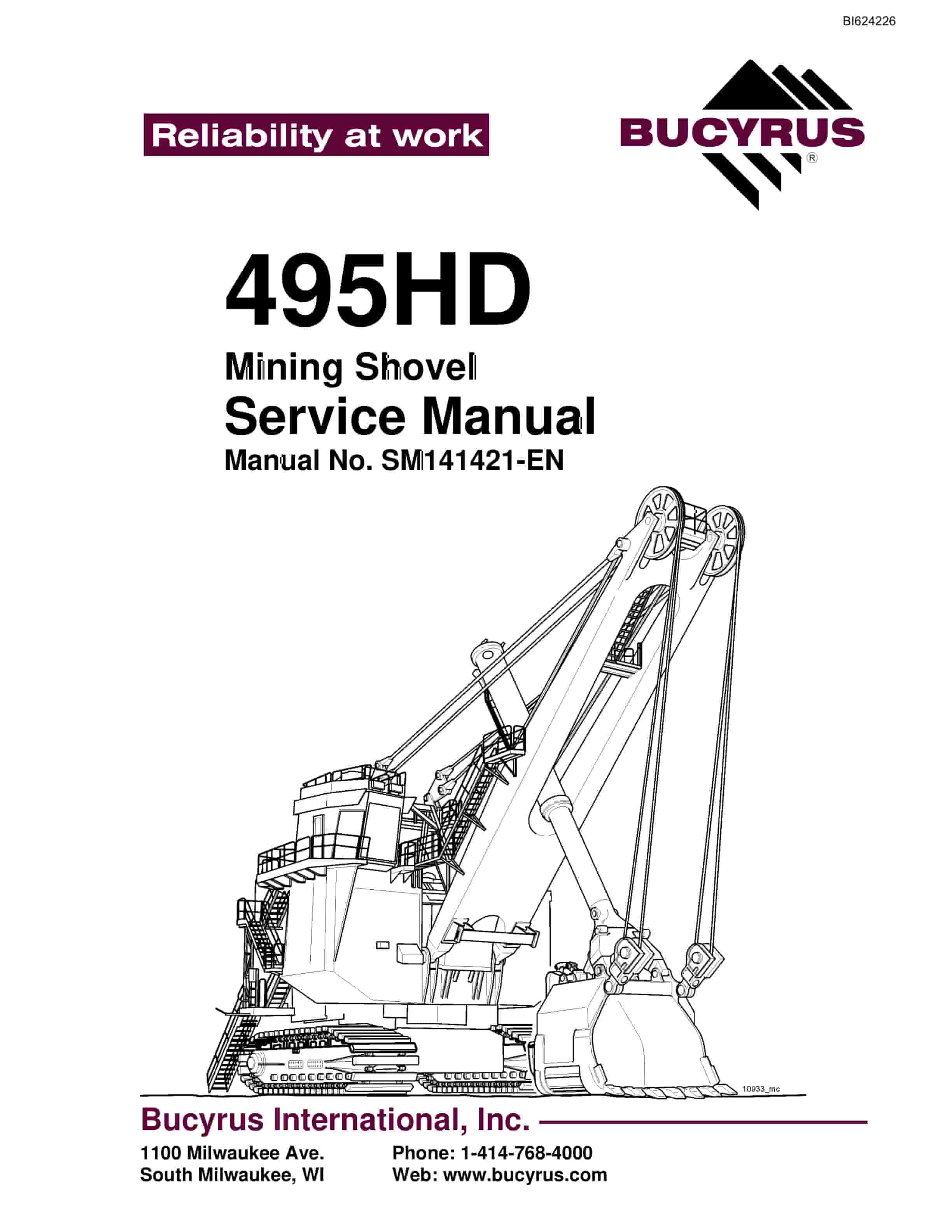 Bucyrus 495HD Mining Shovel Service Manual BI624226