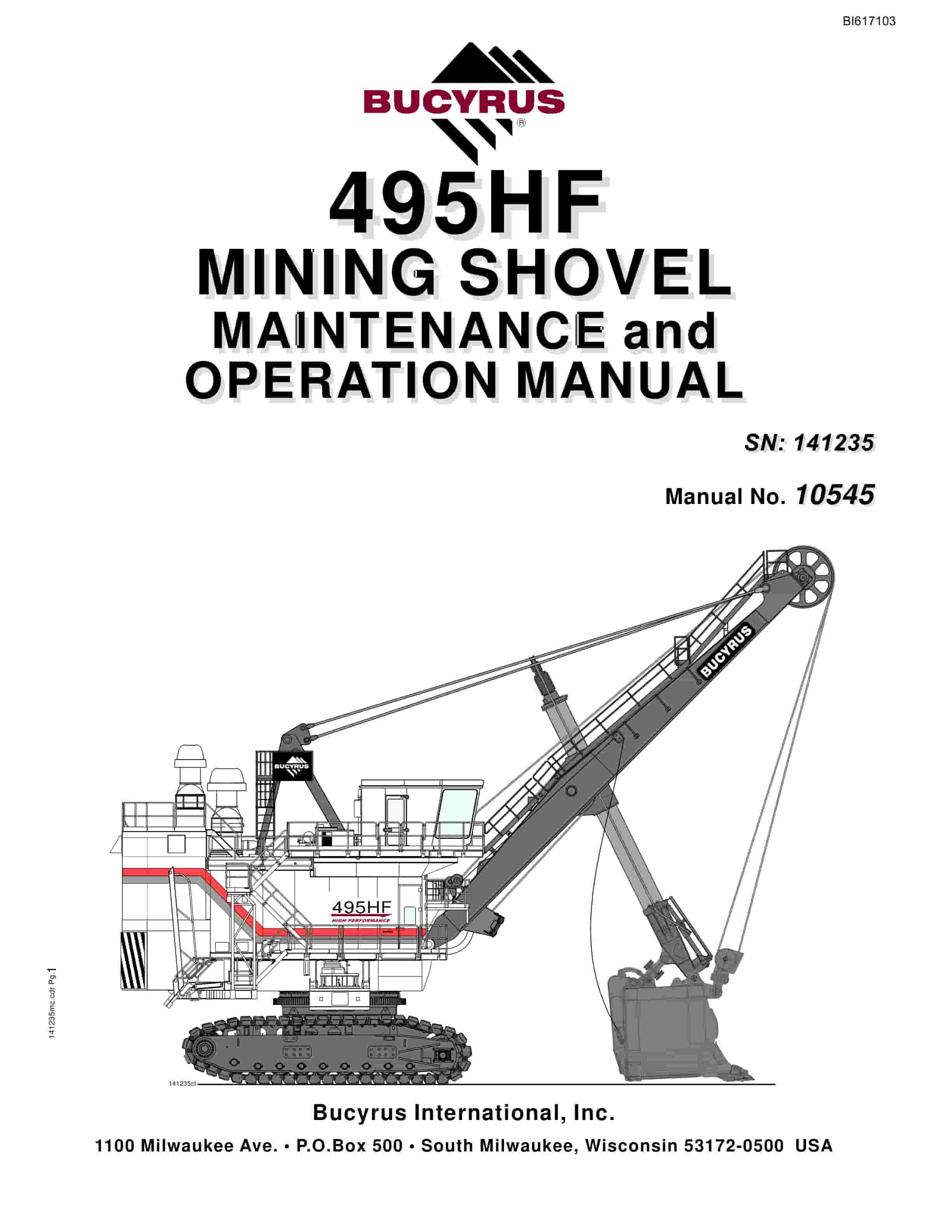 Bucyrus 495HF Mining Shovel Maintenance And Operation Manual BI617103