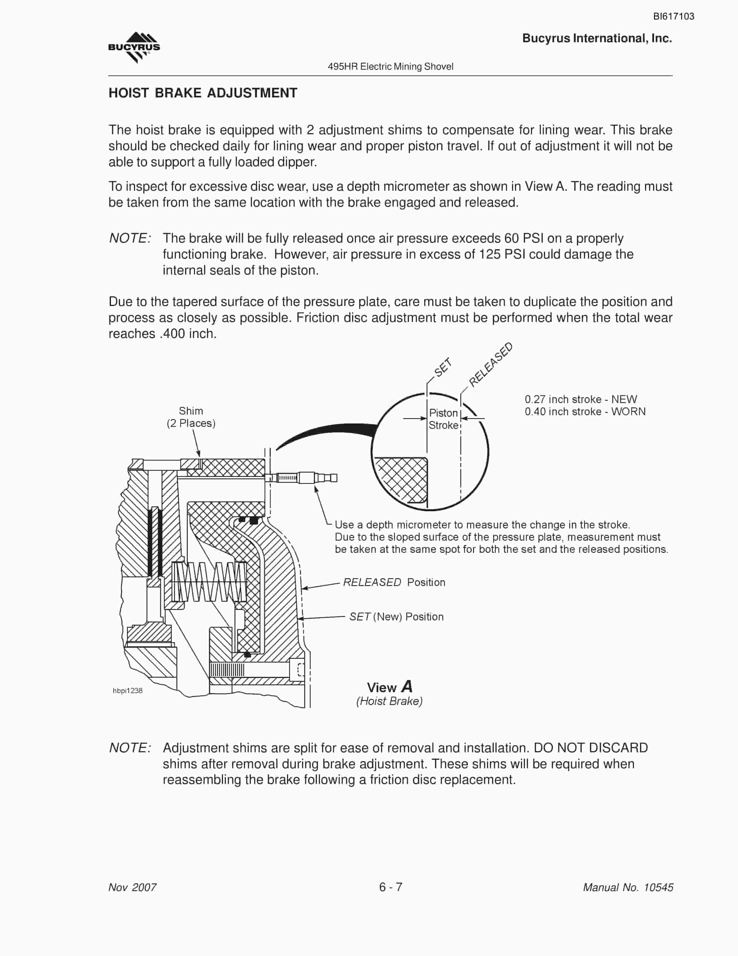 Bucyrus 495HF Mining Shovel Maintenance And Operation Manual BI617103-4