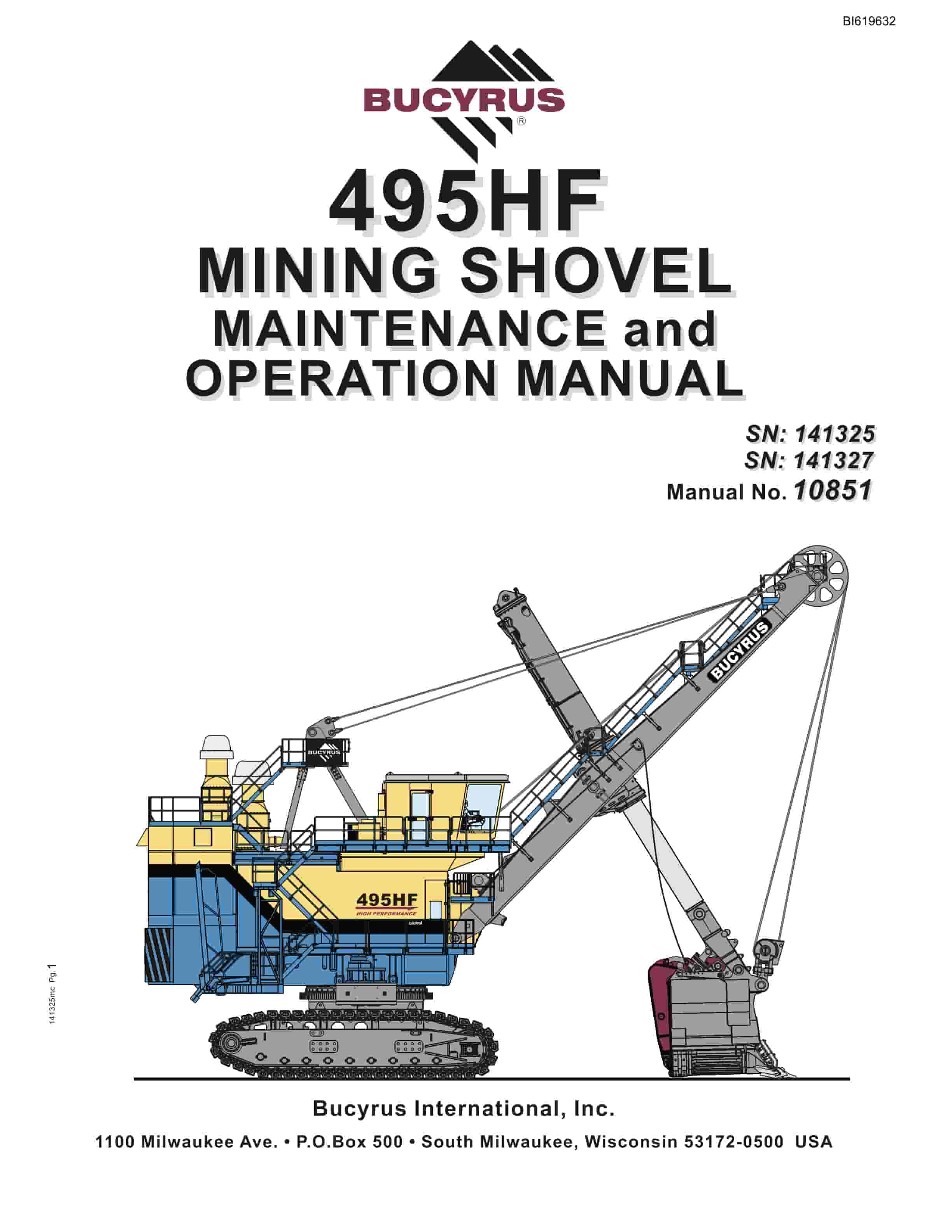 Bucyrus 495HF Mining Shovel Maintenance And Operation Manual BI619632