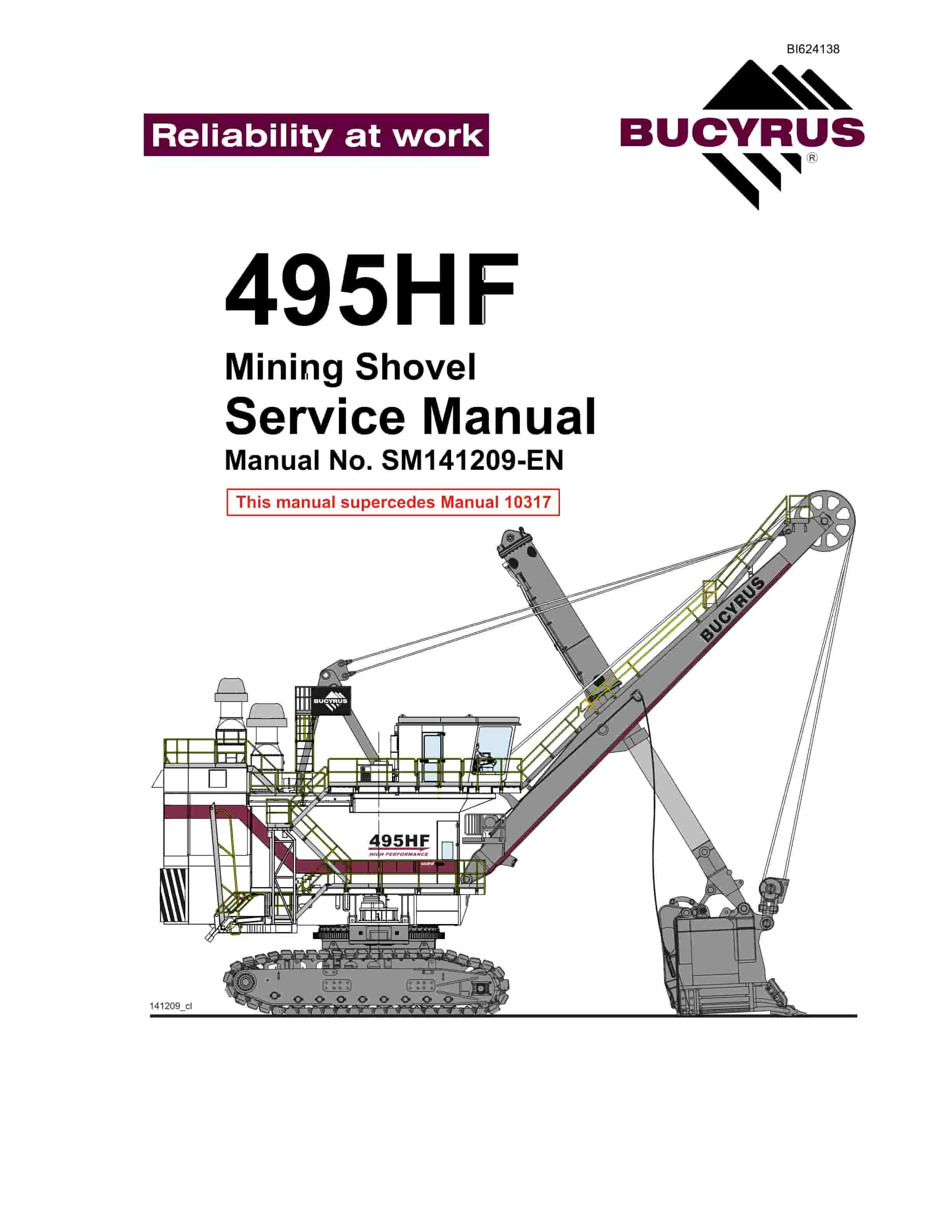 Bucyrus 495HF Mining Shovel Service Manual BI624138