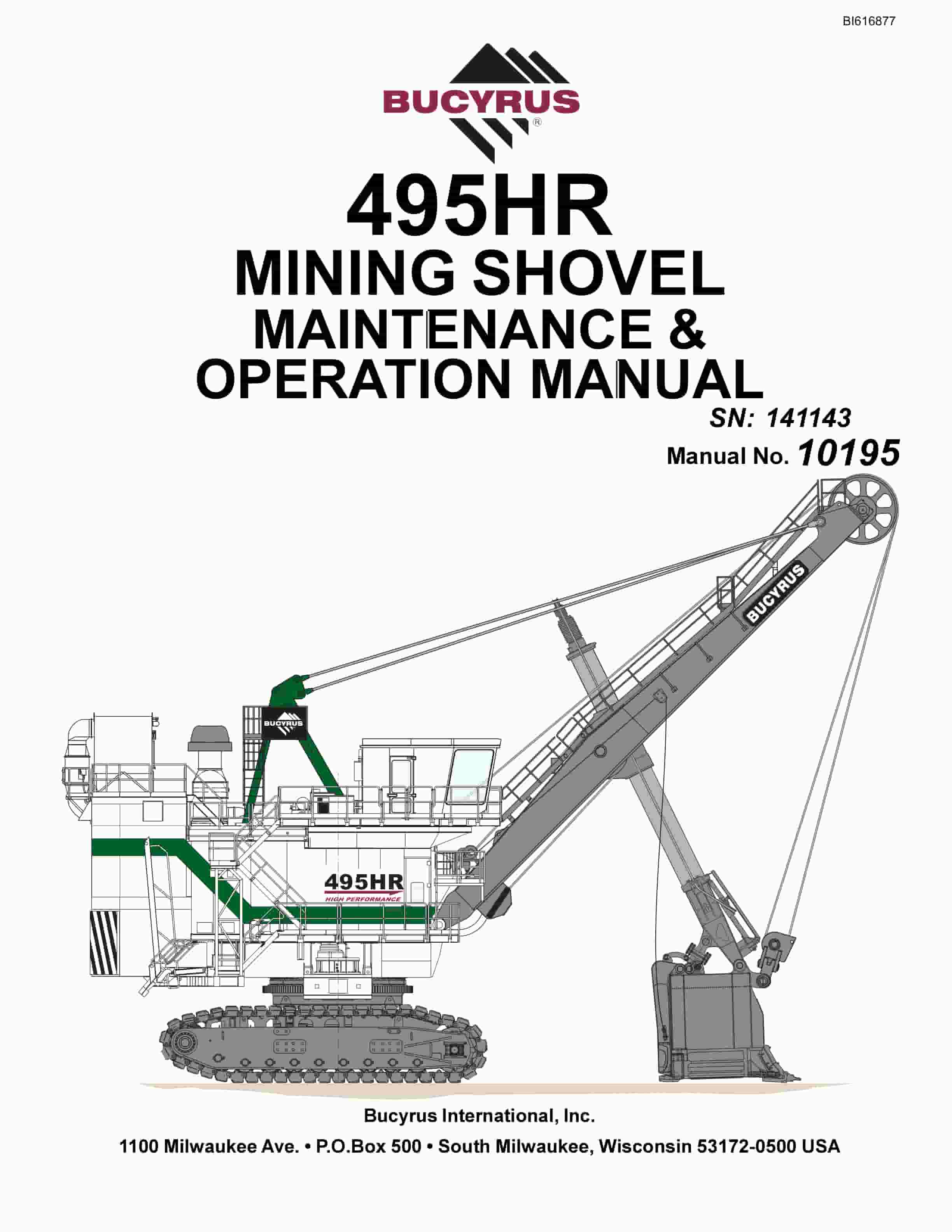 Bucyrus 495HR Mining Shovel Maintenance And Operation Manual BI616877