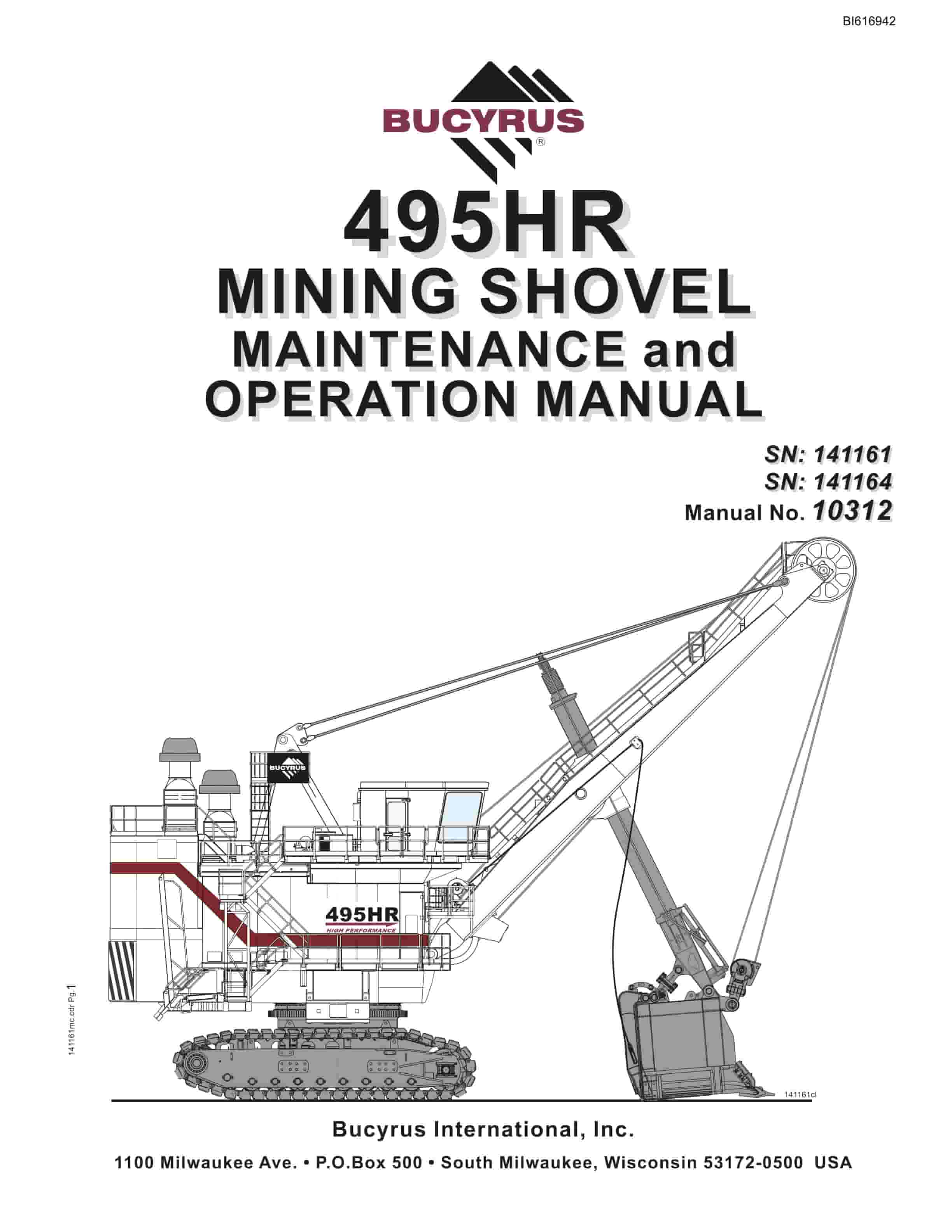Bucyrus 495HR Mining Shovel Maintenance And Operation Manual BI616942
