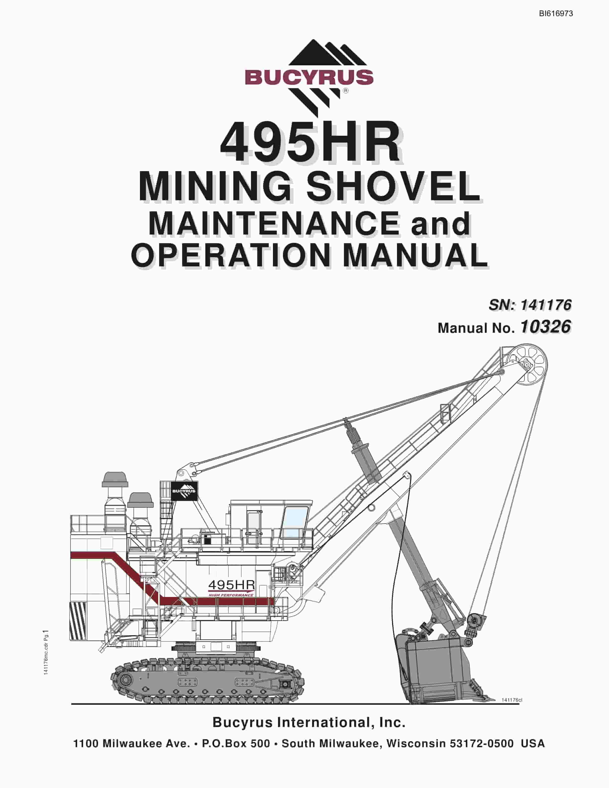 Bucyrus 495HR Mining Shovel Maintenance And Operation Manual BI616973