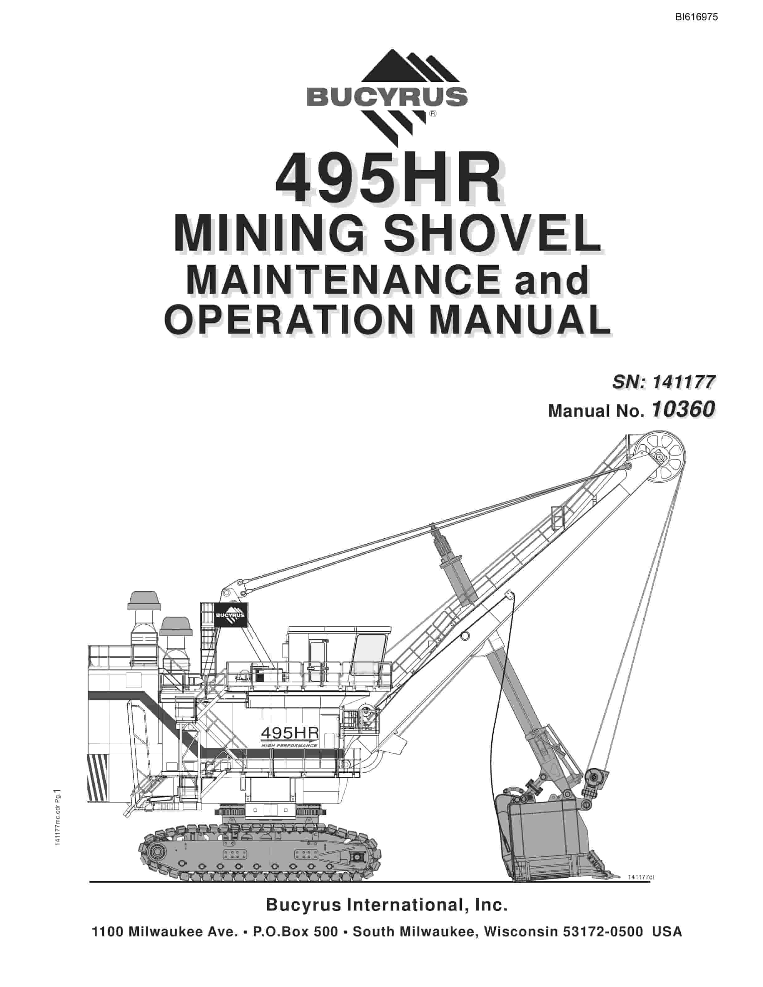 Bucyrus 495HR Mining Shovel Maintenance And Operation Manual BI616975