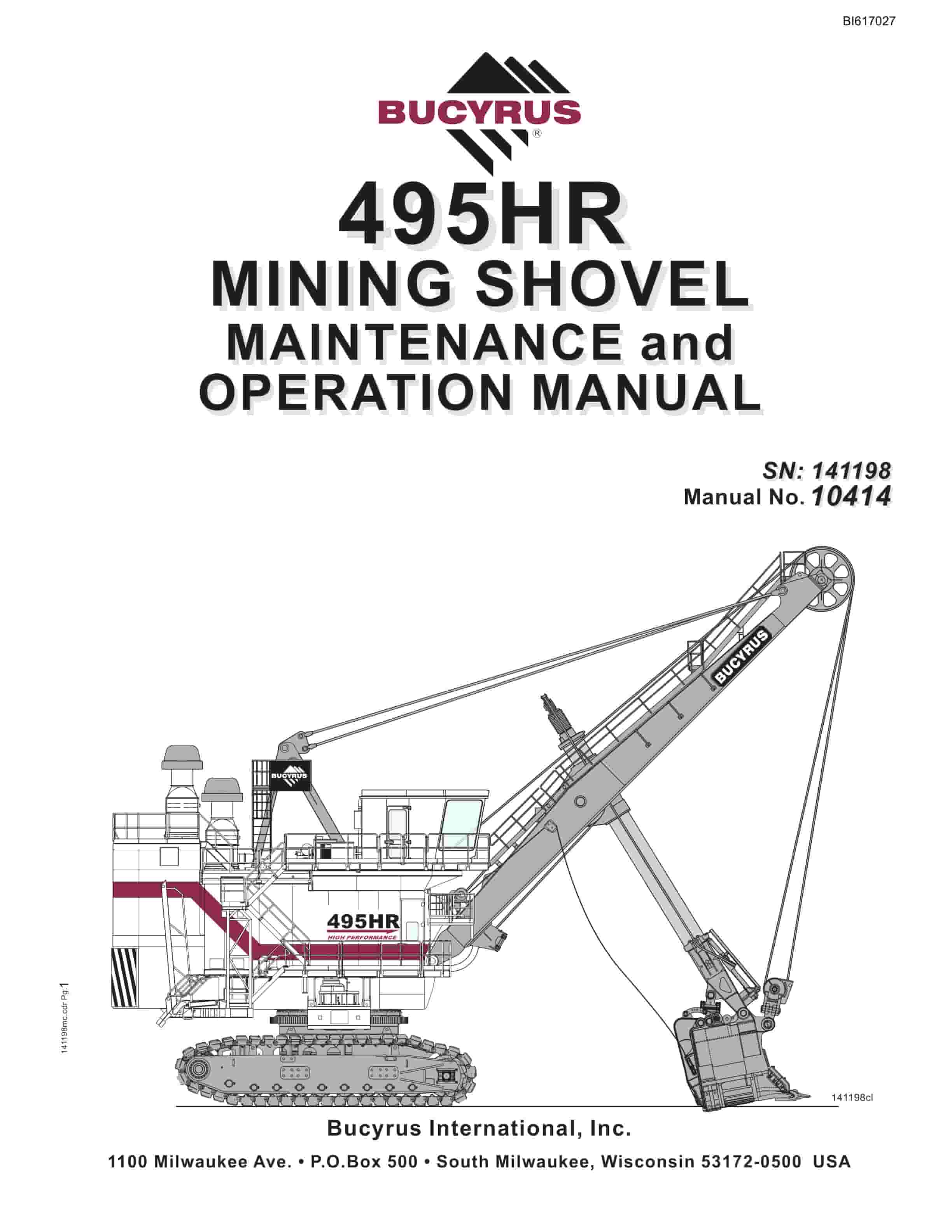 Bucyrus 495HR Mining Shovel Maintenance And Operation Manual BI617027