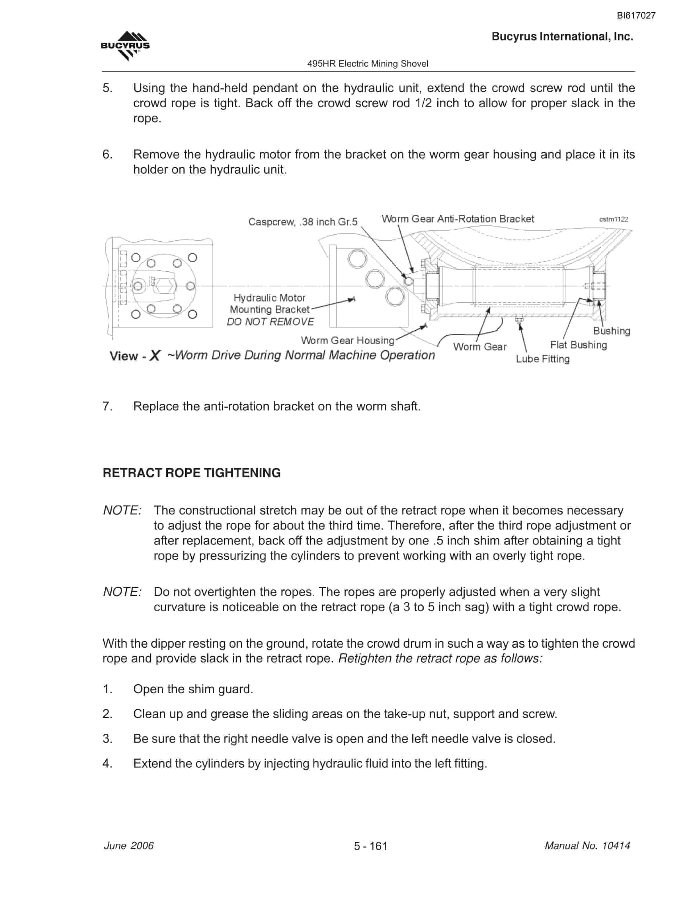 Bucyrus 495HR Mining Shovel Maintenance And Operation Manual BI617027-4